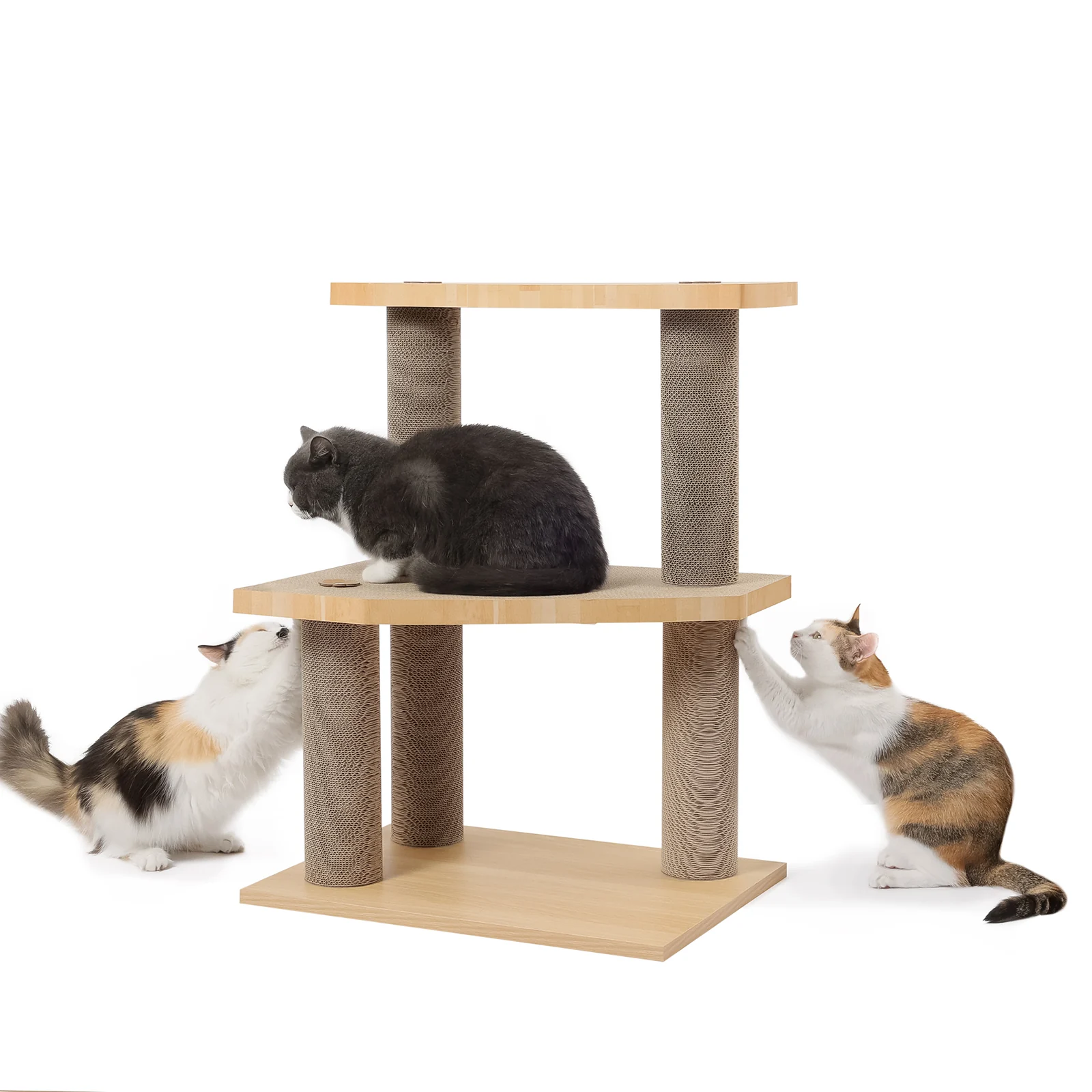multi level cat tree corrugated cardboard cat tree view 06 01