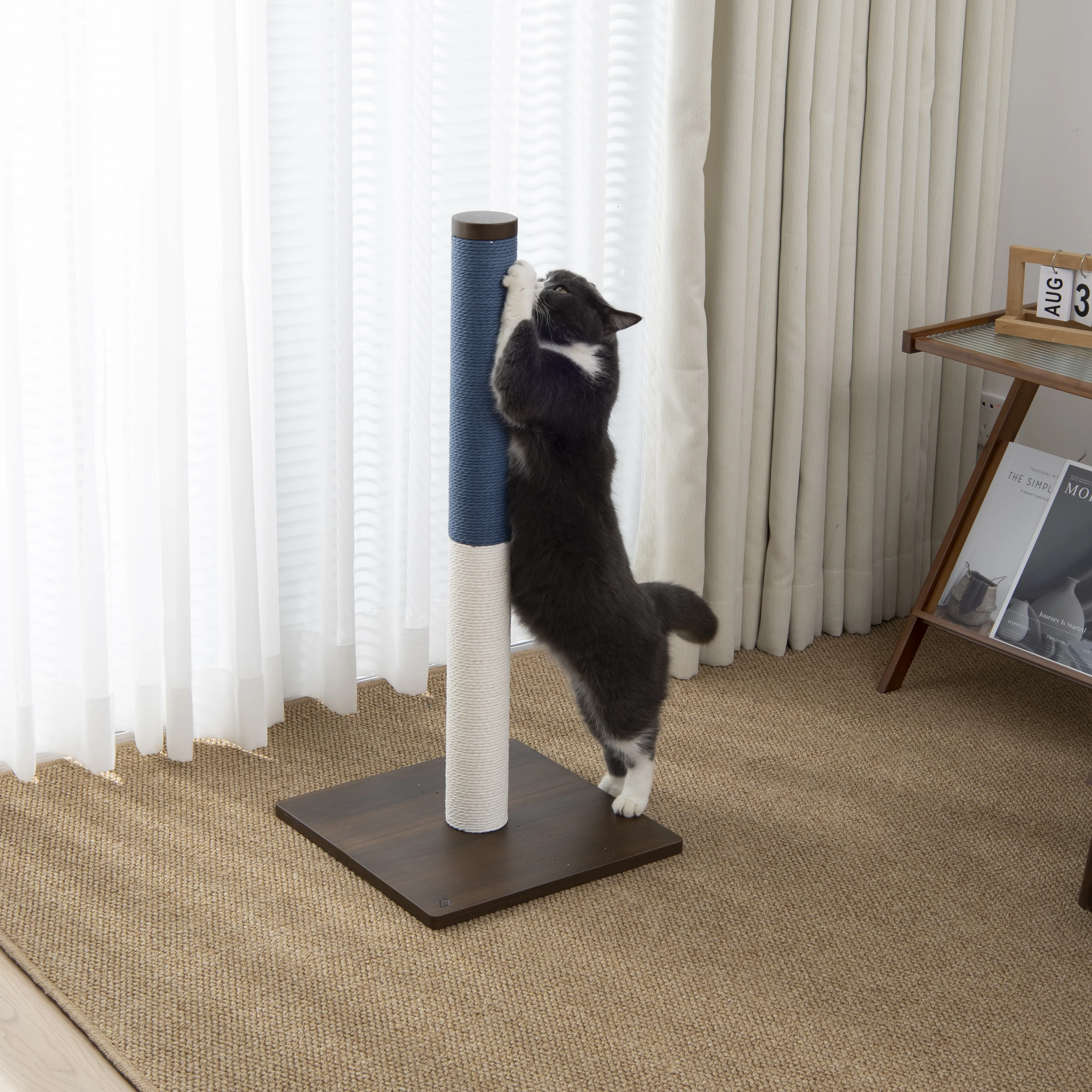 CT11 Foldable Corrugated Cardboard Cat Scratching Post with Climbing Surface