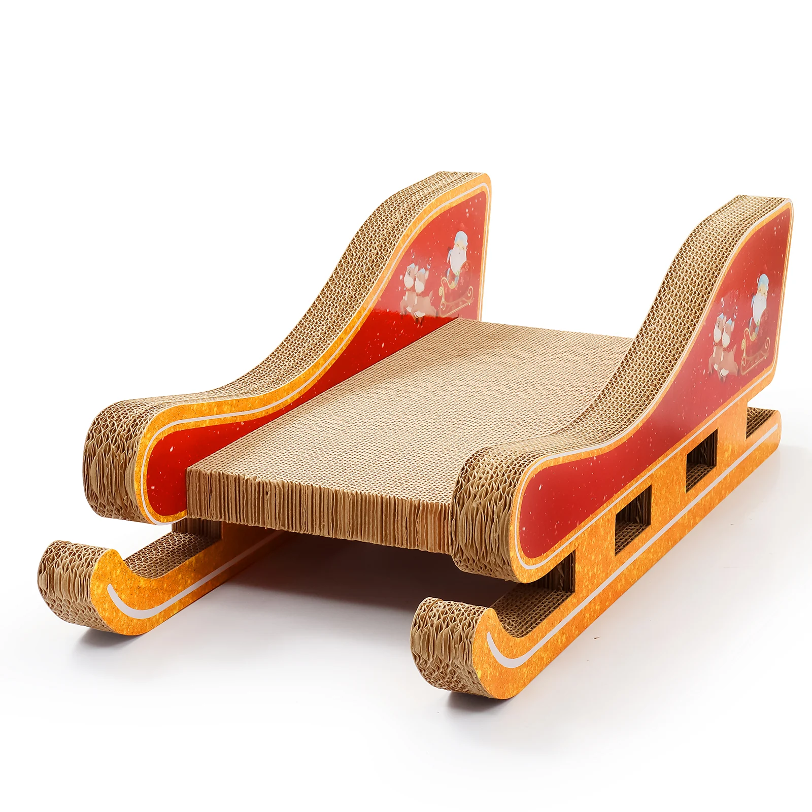 christmas sleigh scratcher christmas corrugated cardboard cat scratcher view 07 01