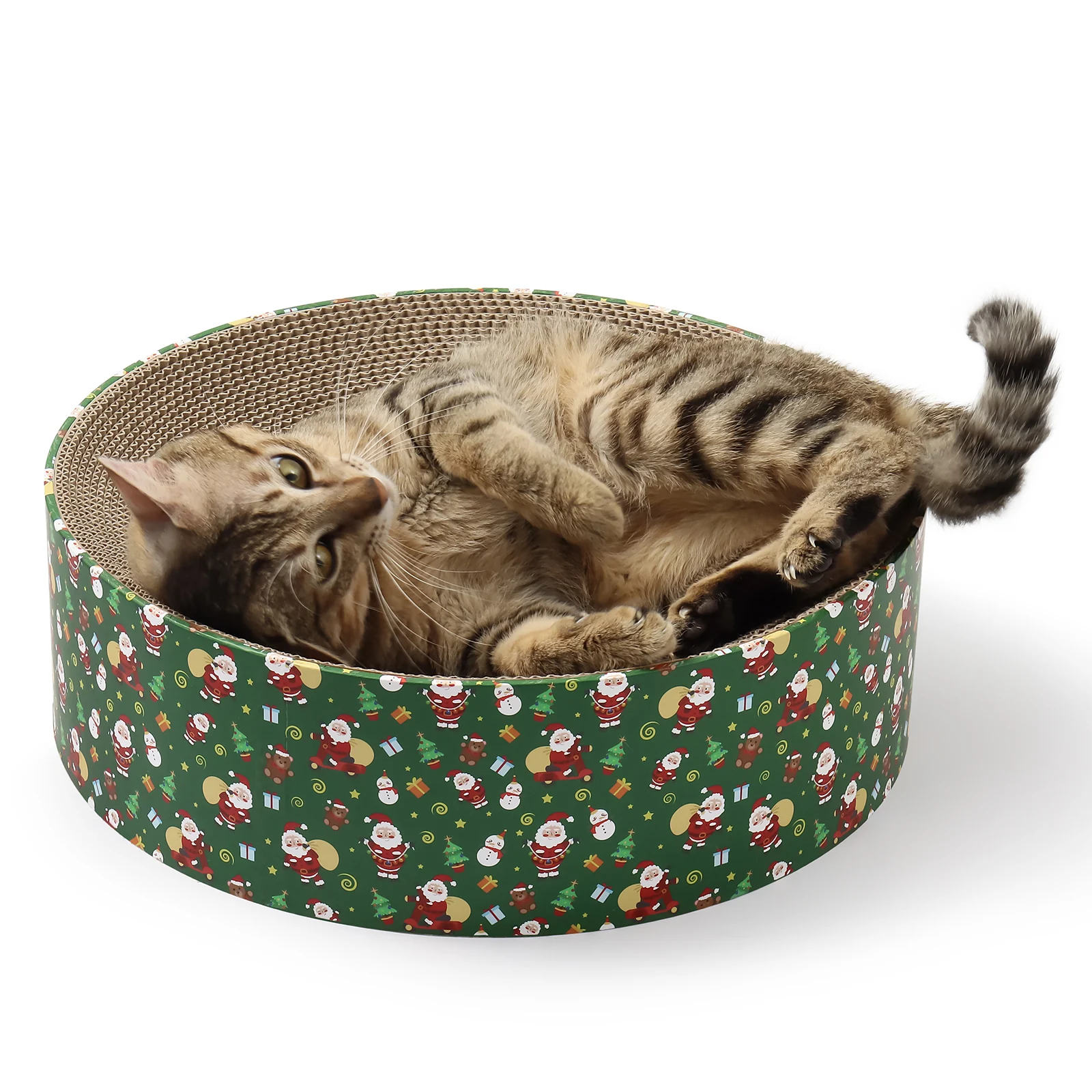 round cat bed corrugated cardboard cat bed view 02 01