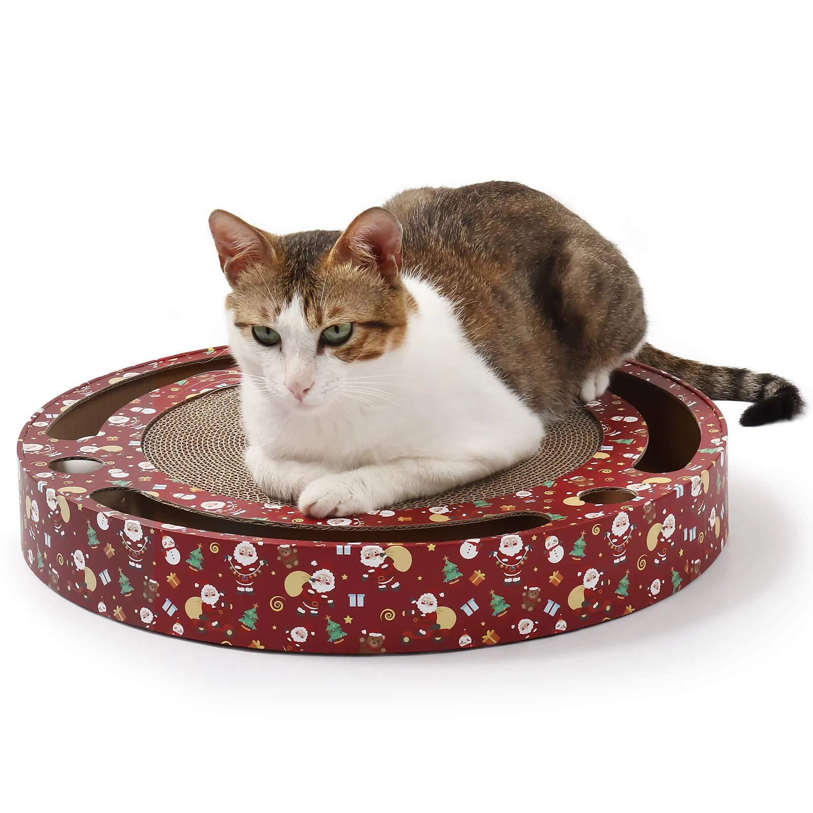 round ball track scratcher interactive corrugated cardboard cat scratcher view 01 01