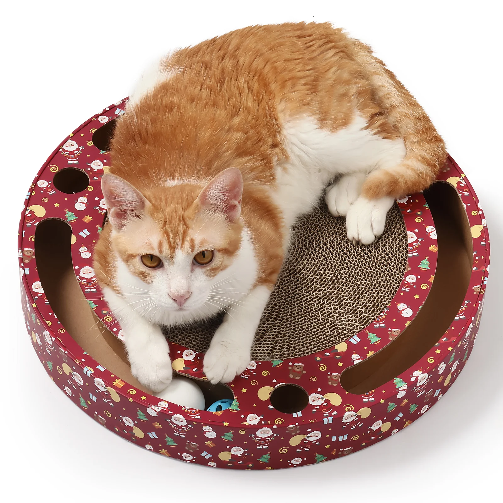 round ball track scratcher interactive corrugated cardboard cat scratcher view 03 01