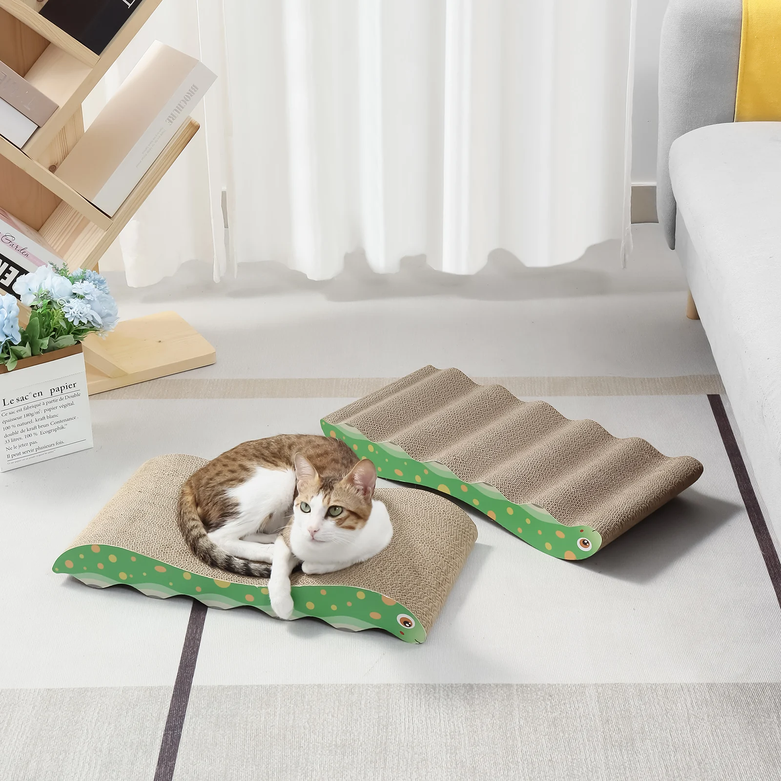 caterpillar cat scratcher corrugated cardboard cat scratcher view 06 01