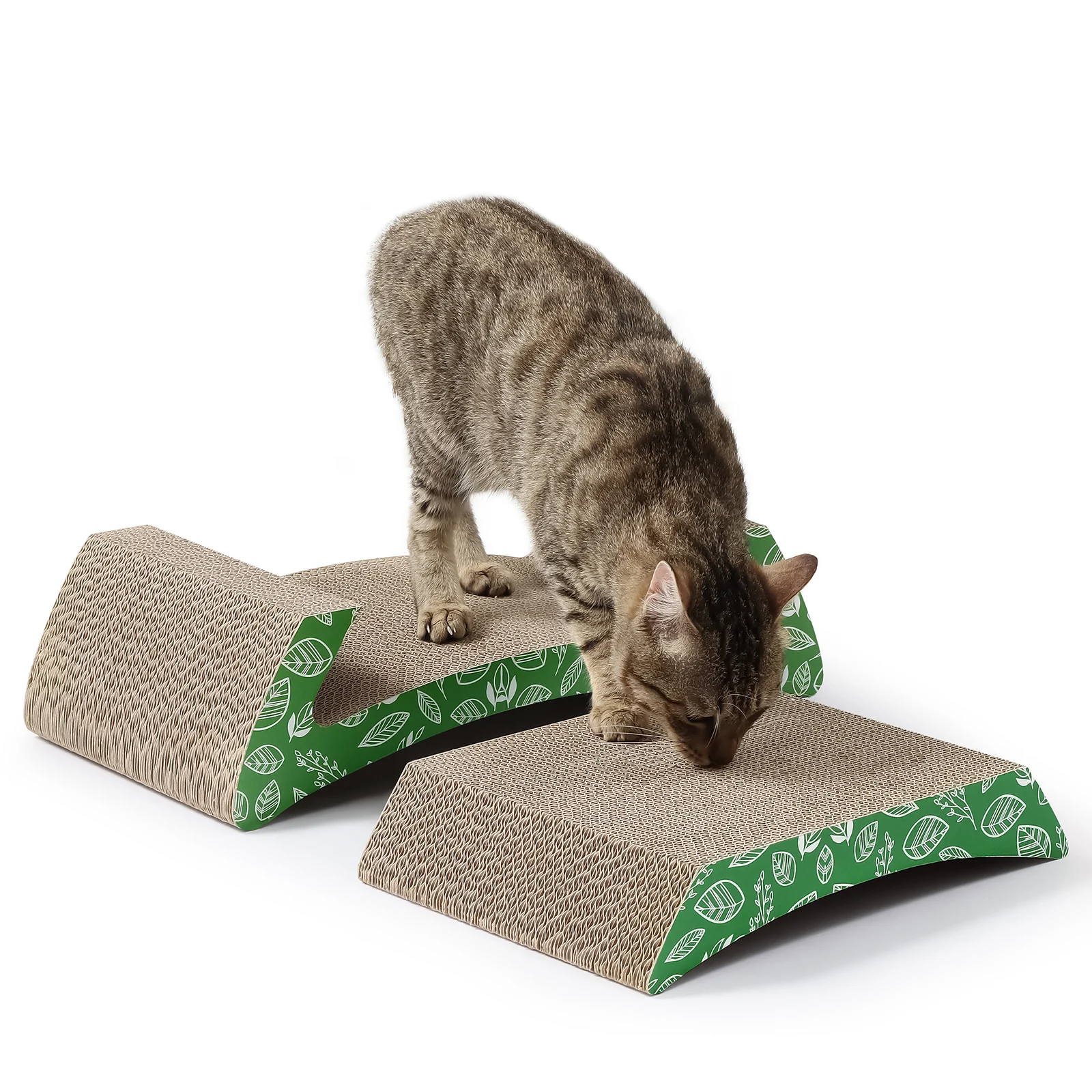 KB16 2-in-1 Corrugated Cardboard Cat Scratching Board for Resting and Stretching