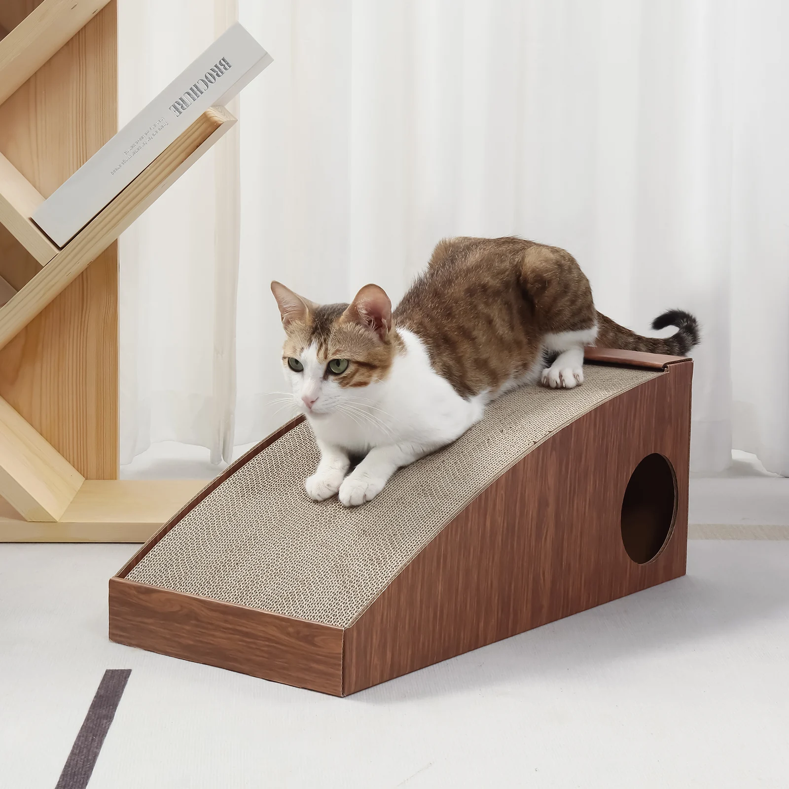 triangle arch cat scratcher corrugated cardboard cat scratcher view 08 01