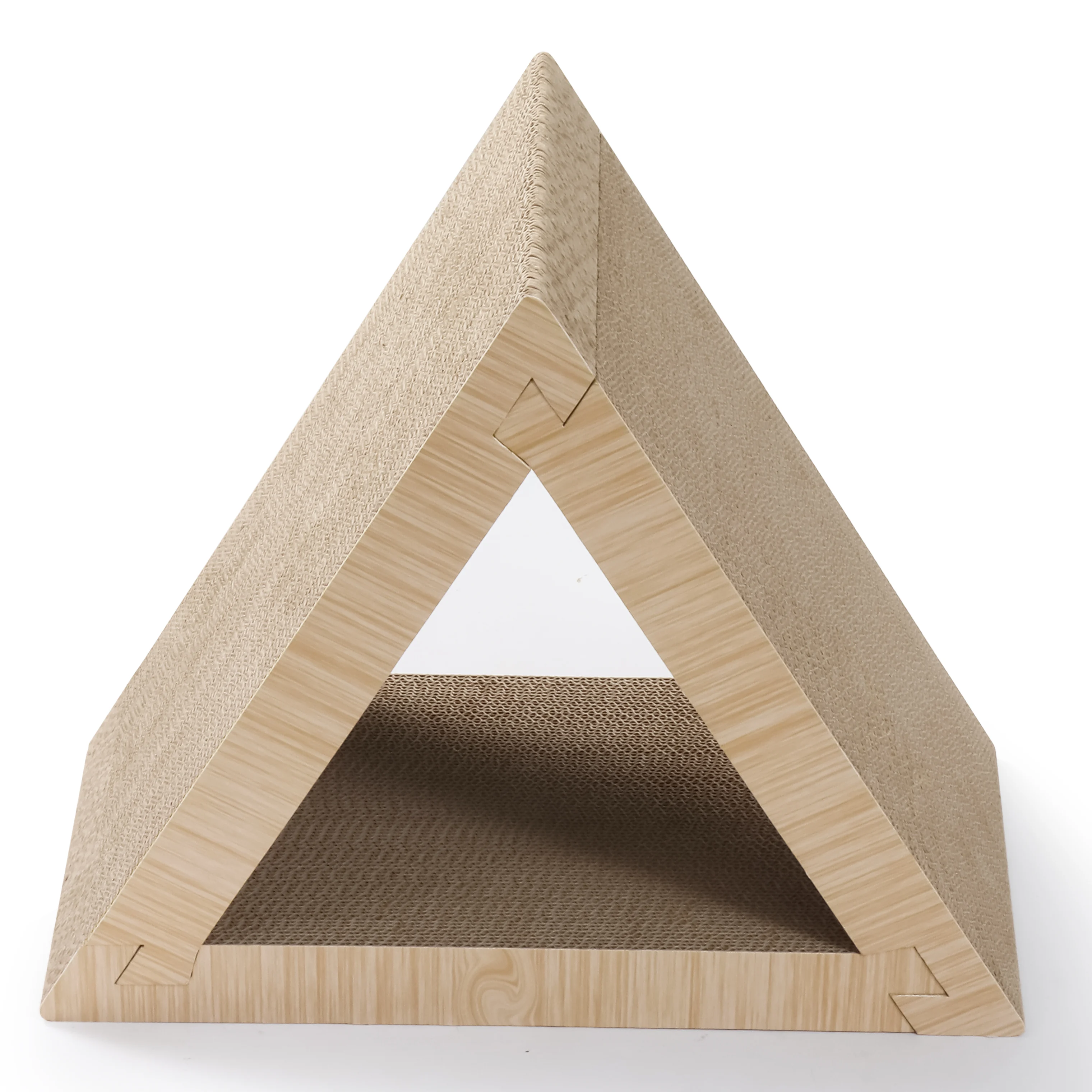 triangle arch cat scratcher corrugated cardboard cat scratcher view 02 01