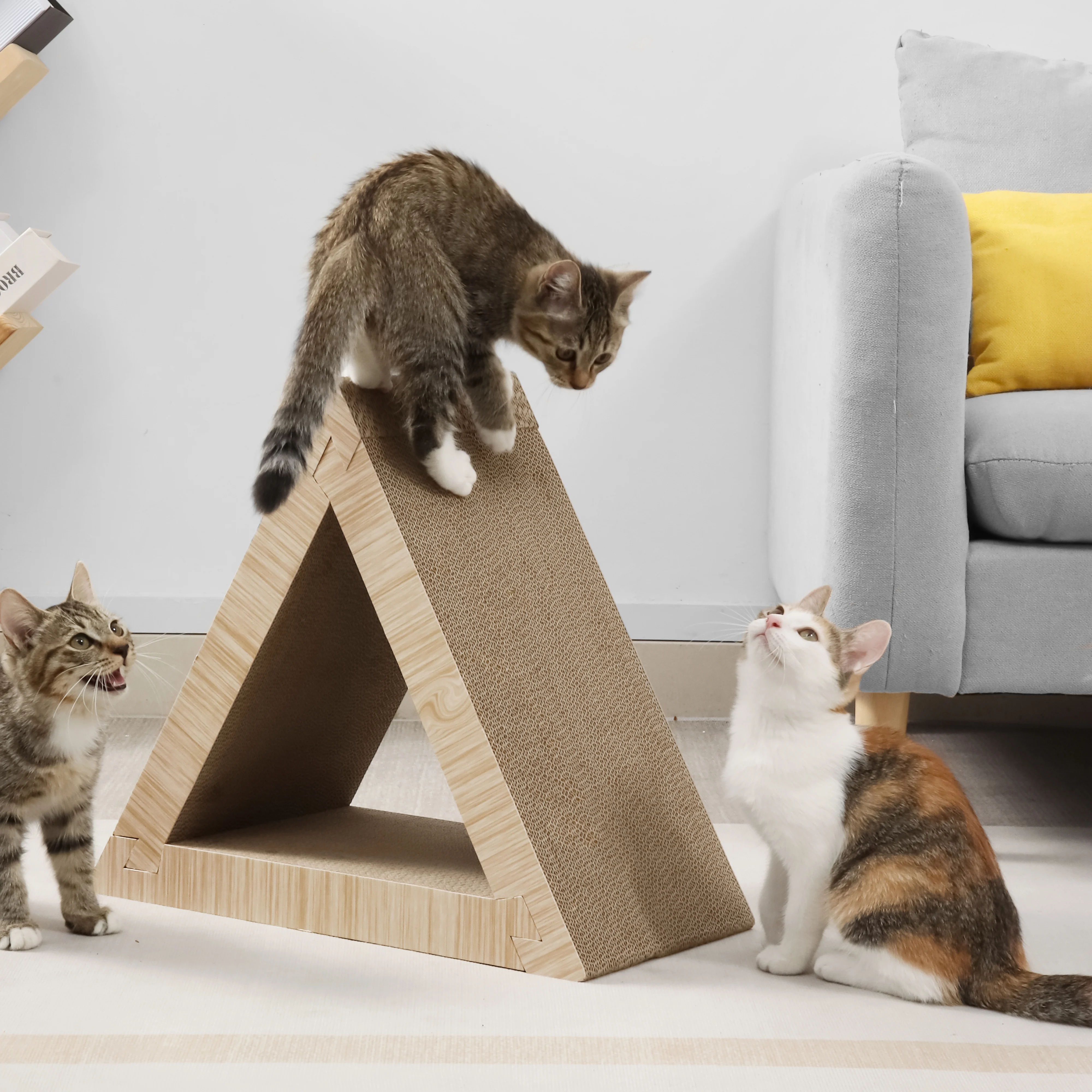 triangle arch cat scratcher corrugated cardboard cat scratcher view 11 01