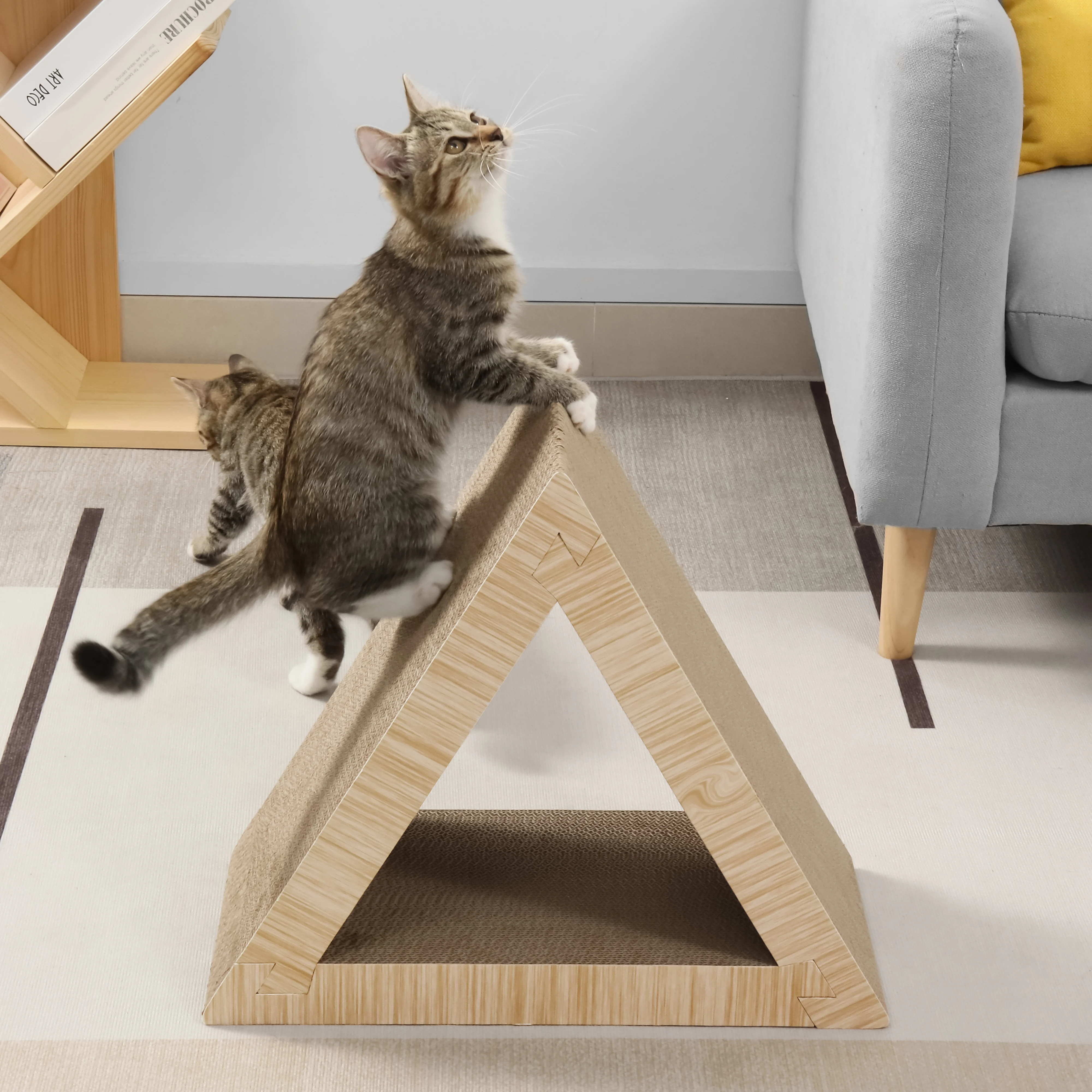 triangle arch cat scratcher corrugated cardboard cat scratcher view 13 01