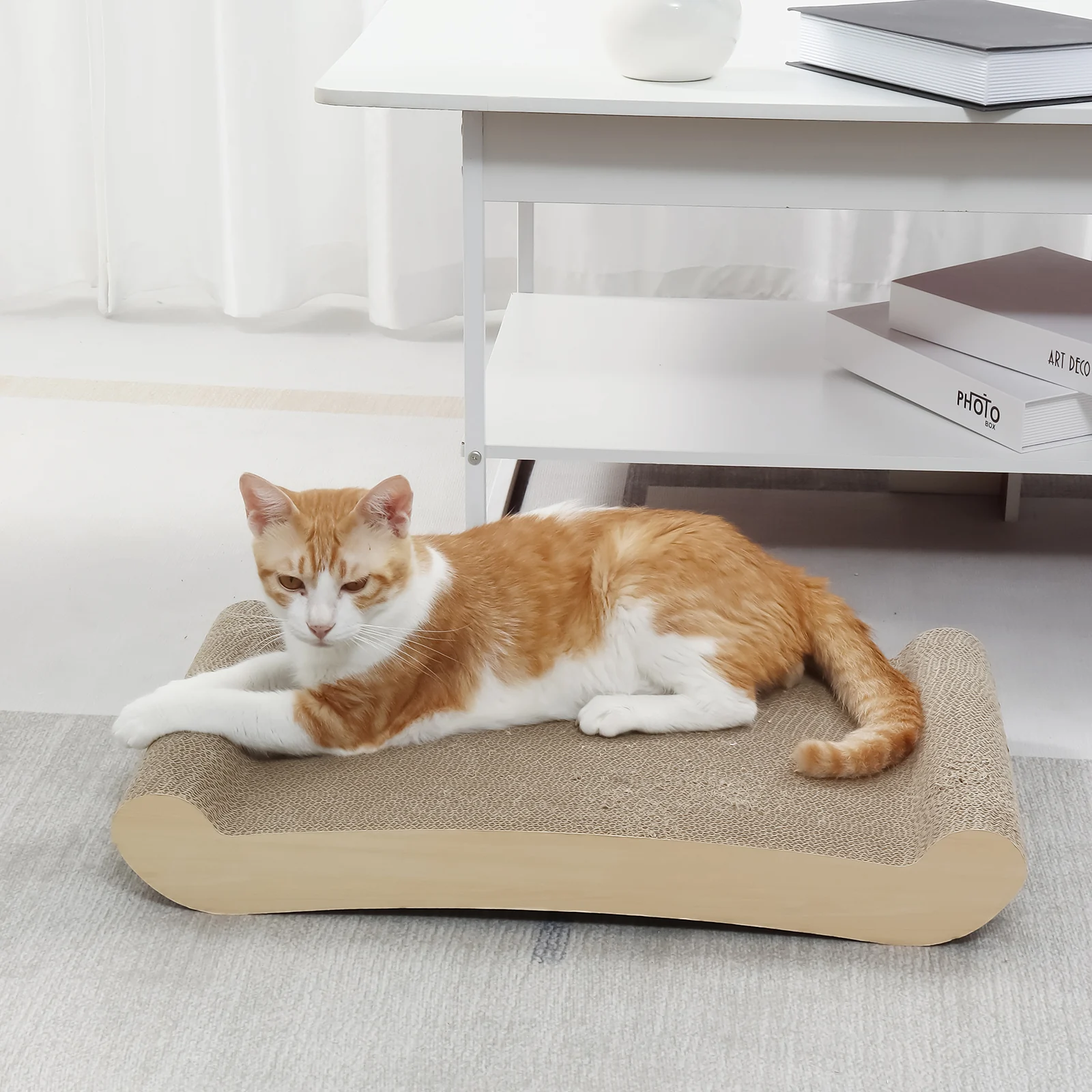 KB22 Flat Corrugated Cardboard Cat Scratching Board for Resting, Stretching and Grooming