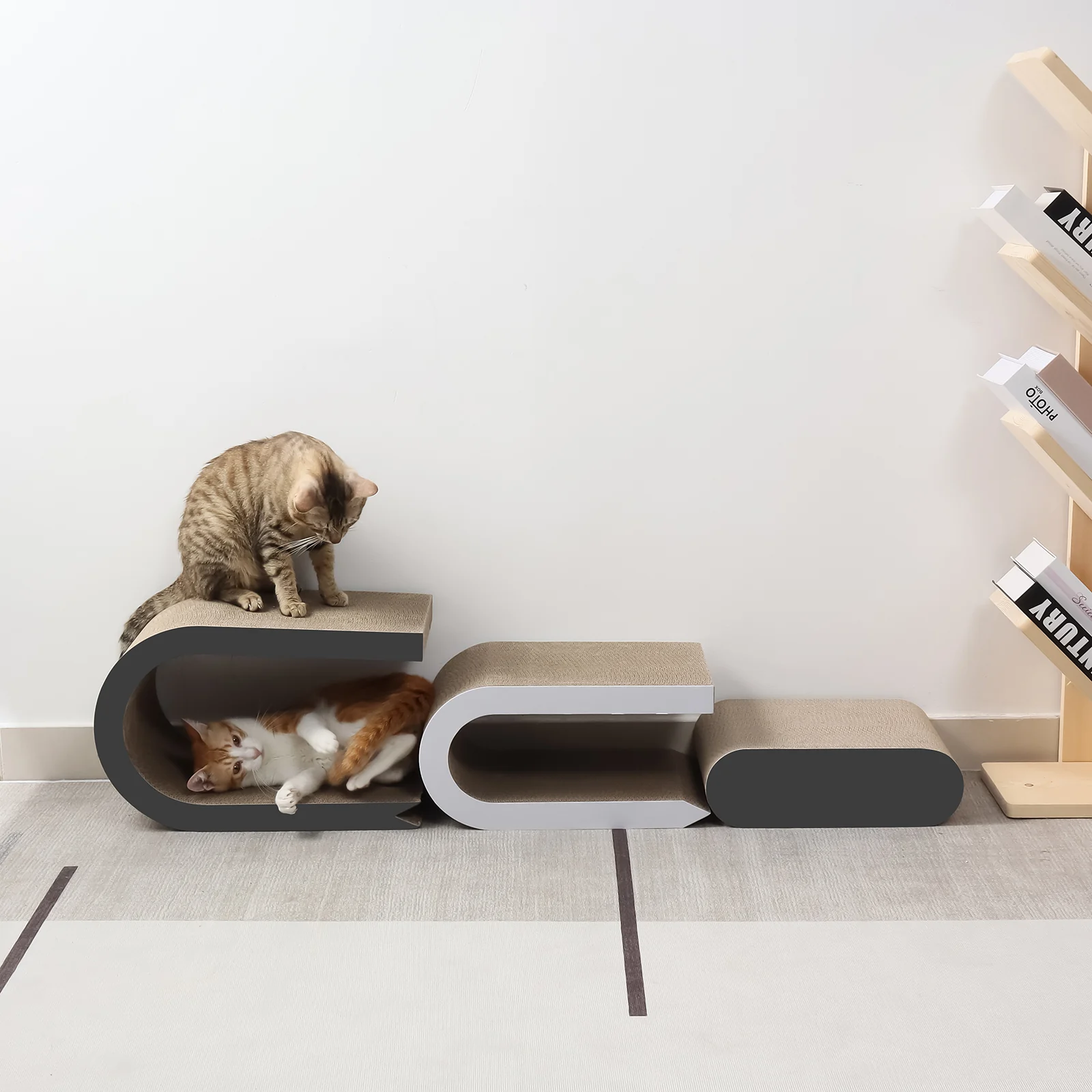 u shape cat scratcher set corrugated cardboard cat scratcher set view 02 01