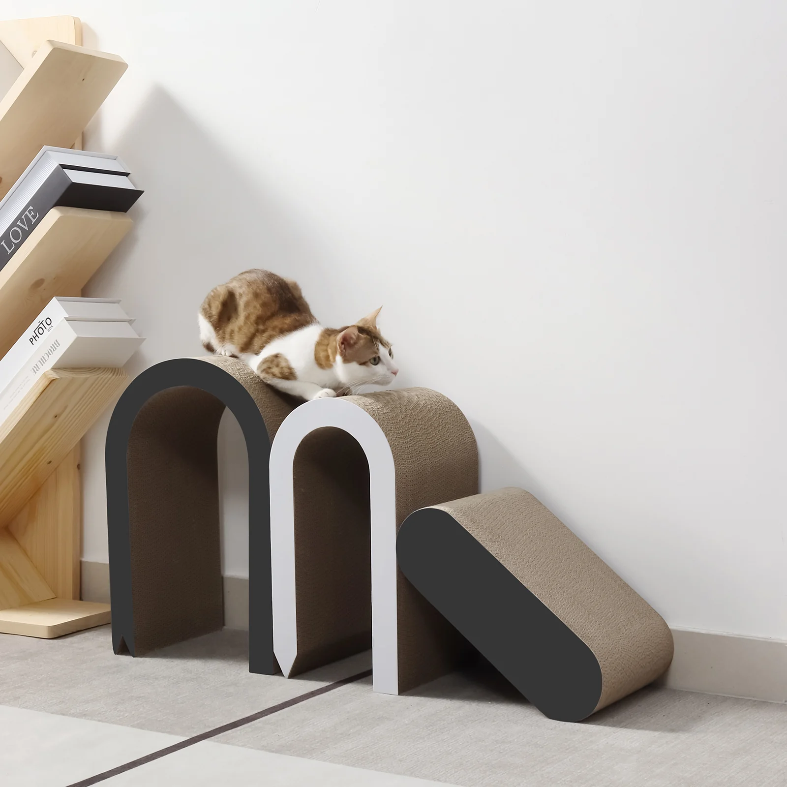 u shape cat scratcher set corrugated cardboard cat scratcher set view 05 01