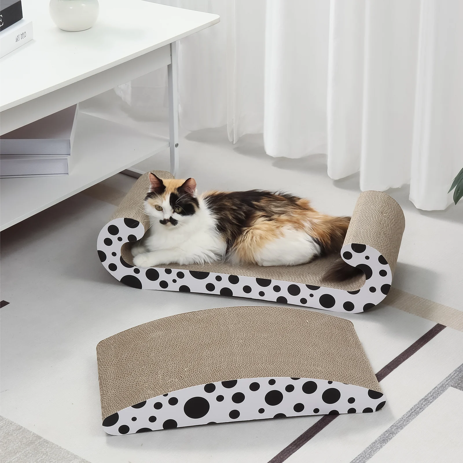 2 in 1 cat bed set corrugated cardboard cat bed set view 05 01