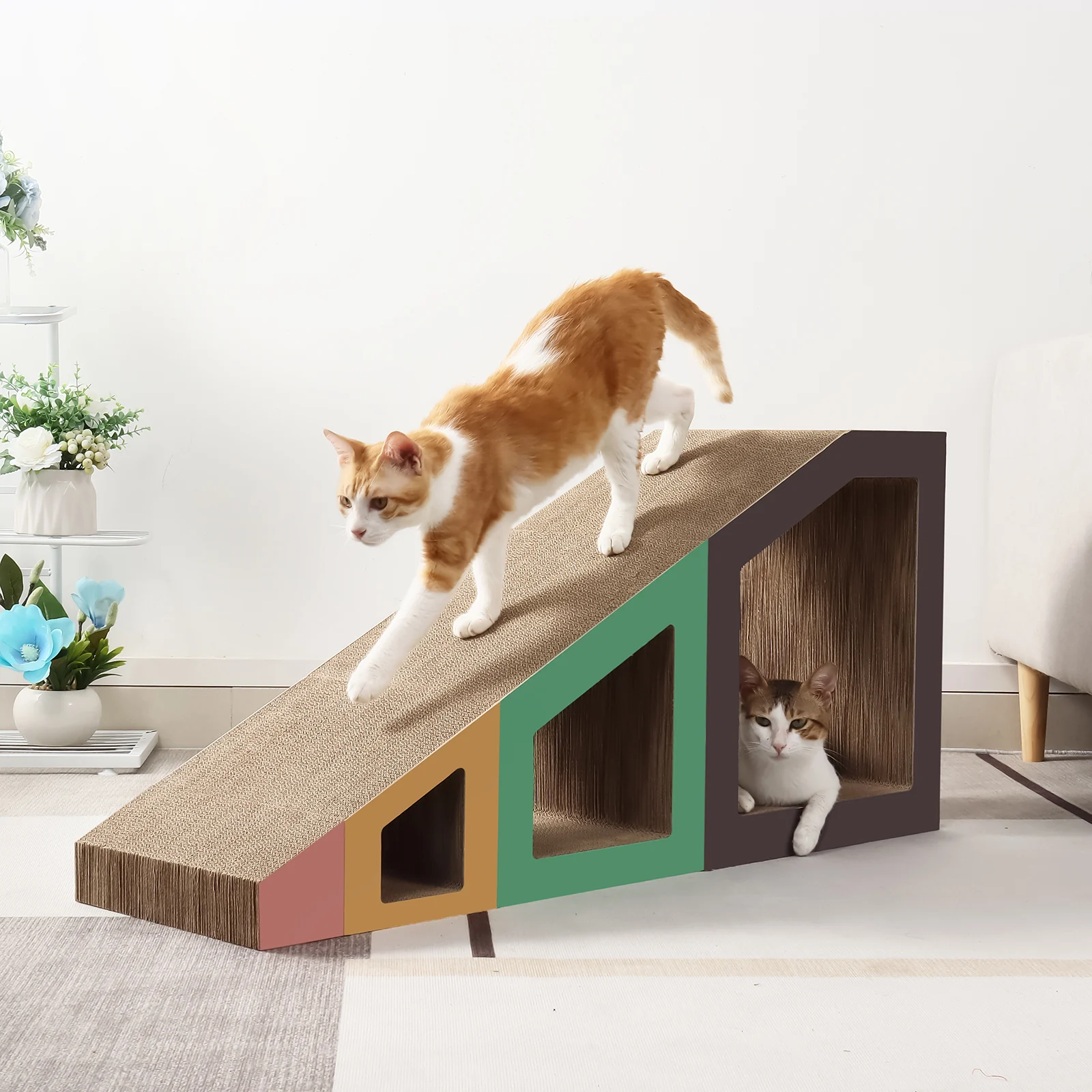 4 in 1 cat scratcher set corrugated cardboard cat scratcher set view 01 01