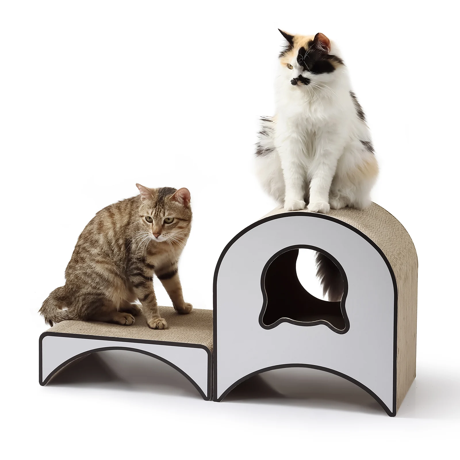 tree hollow cat house corrugated cardboard cat house view 07 01