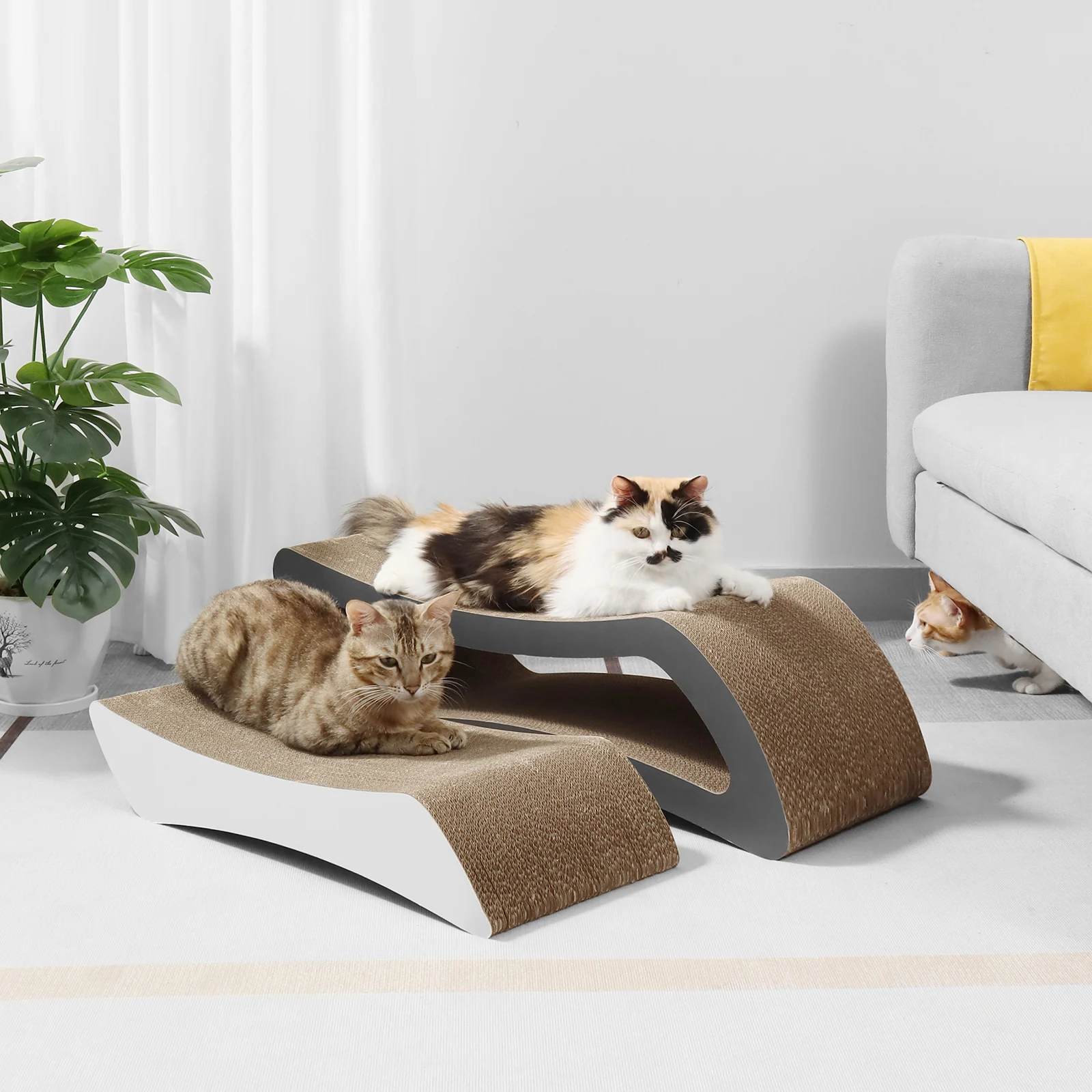 long cat bed corrugated cardboard cat bed view 03 01