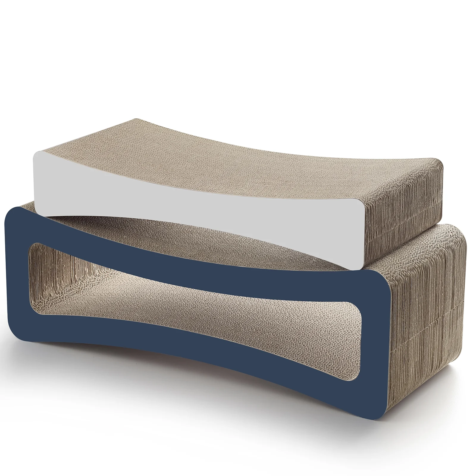 curved cat bed set corrugated cardboard cat bed set view 01 01