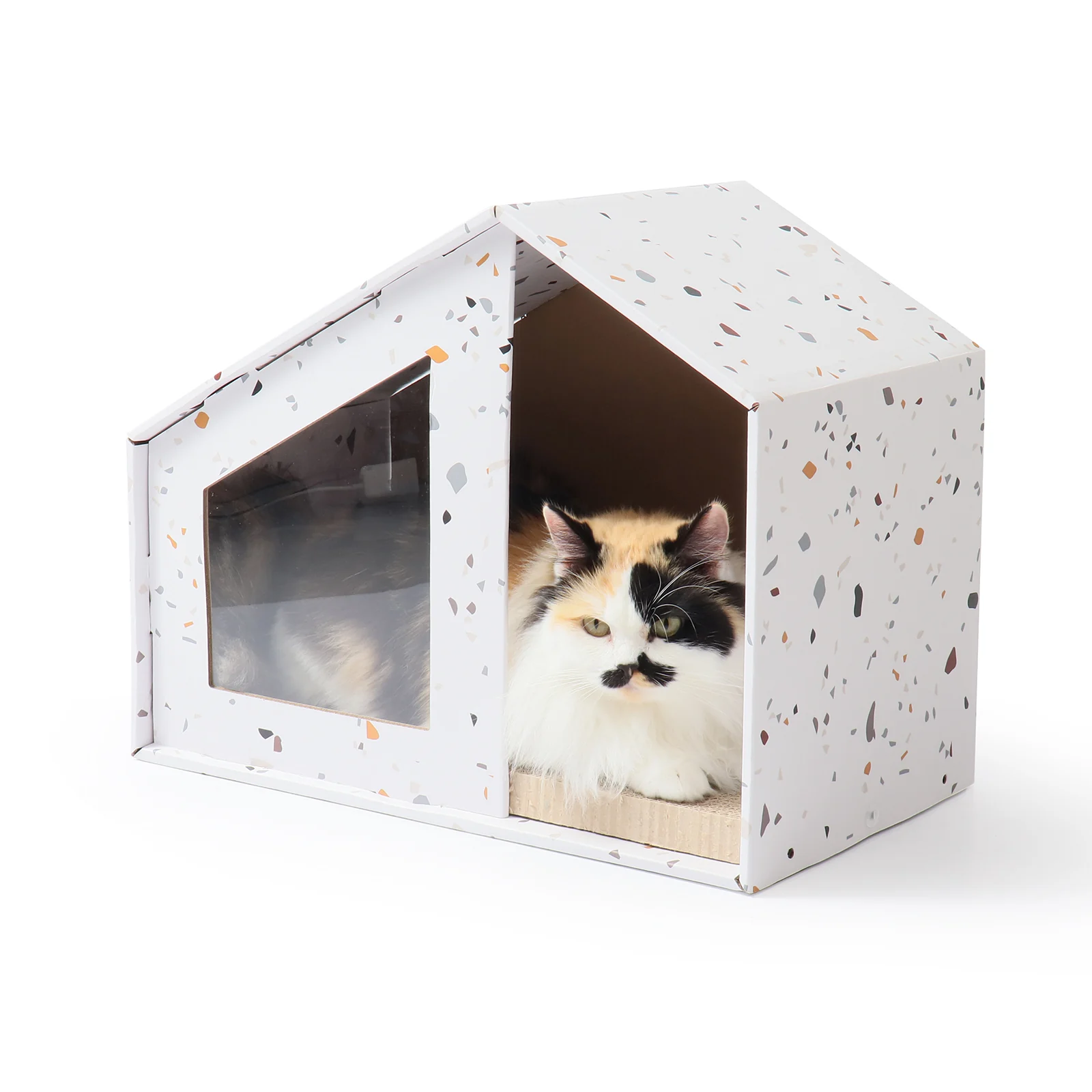 window cat house corrugated cardboard cat house view 05 01