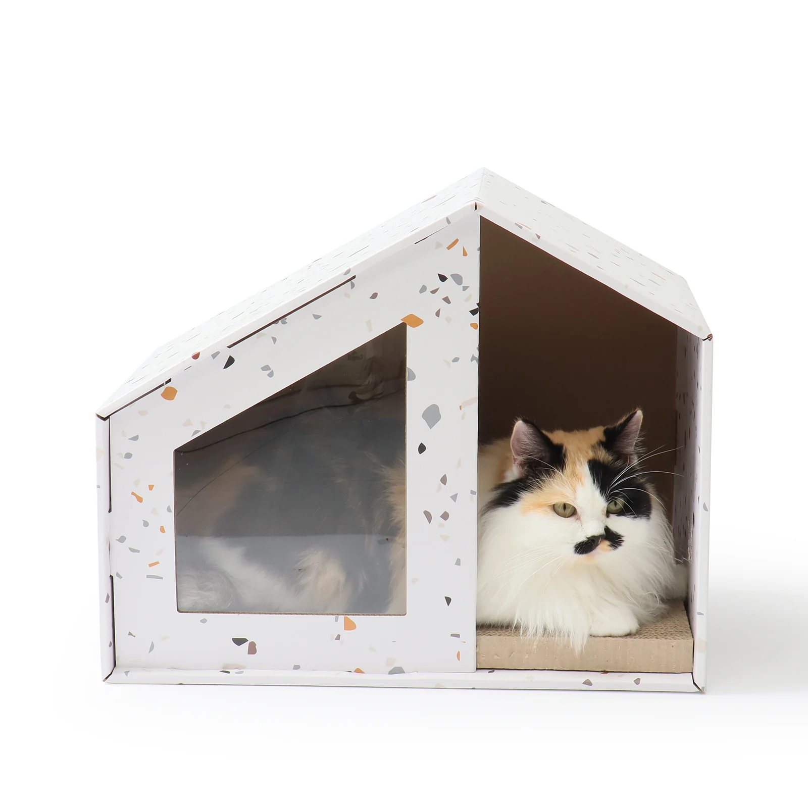 window cat house corrugated cardboard cat house view 06 01