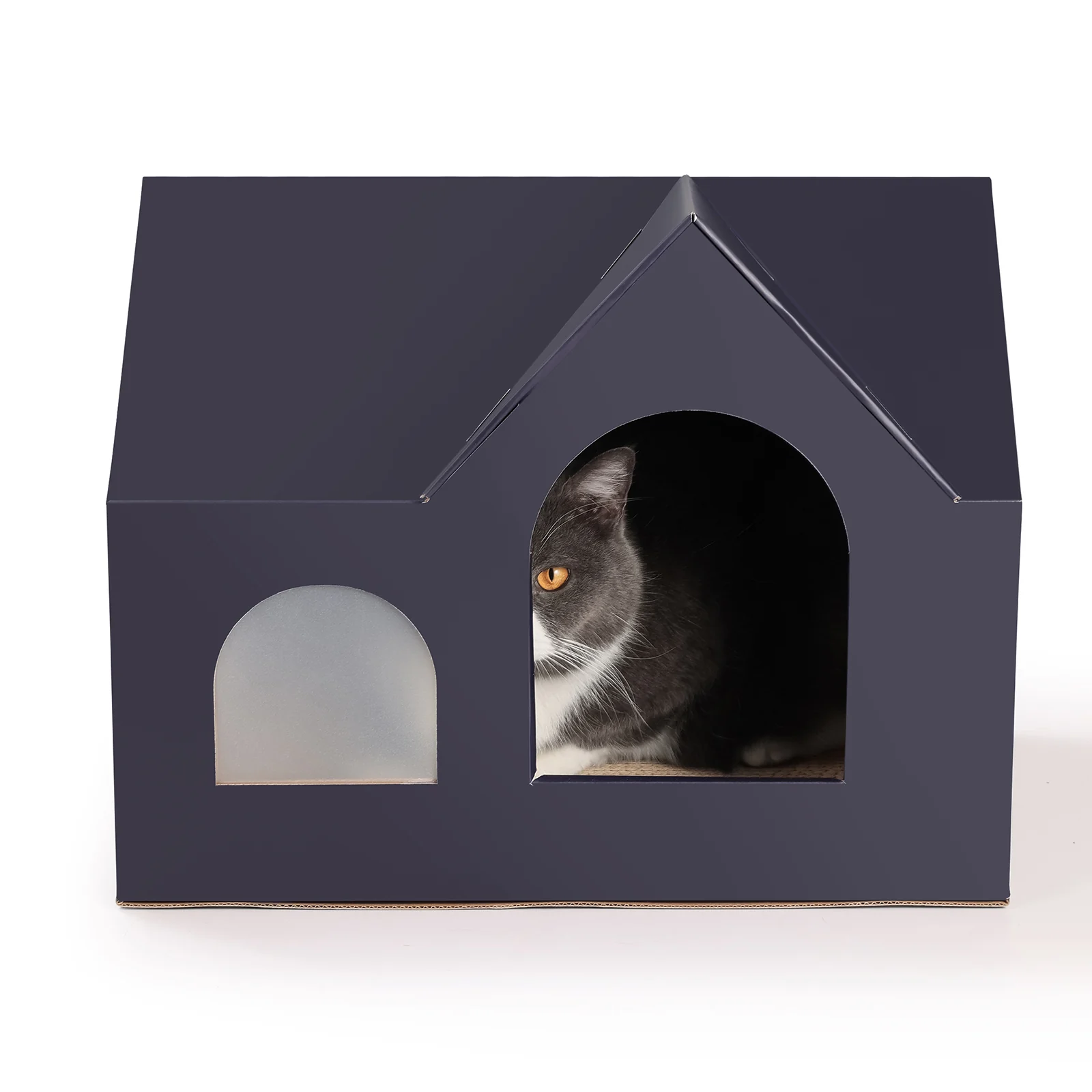 villa cat house corrugated cardboard cat house view 06 01