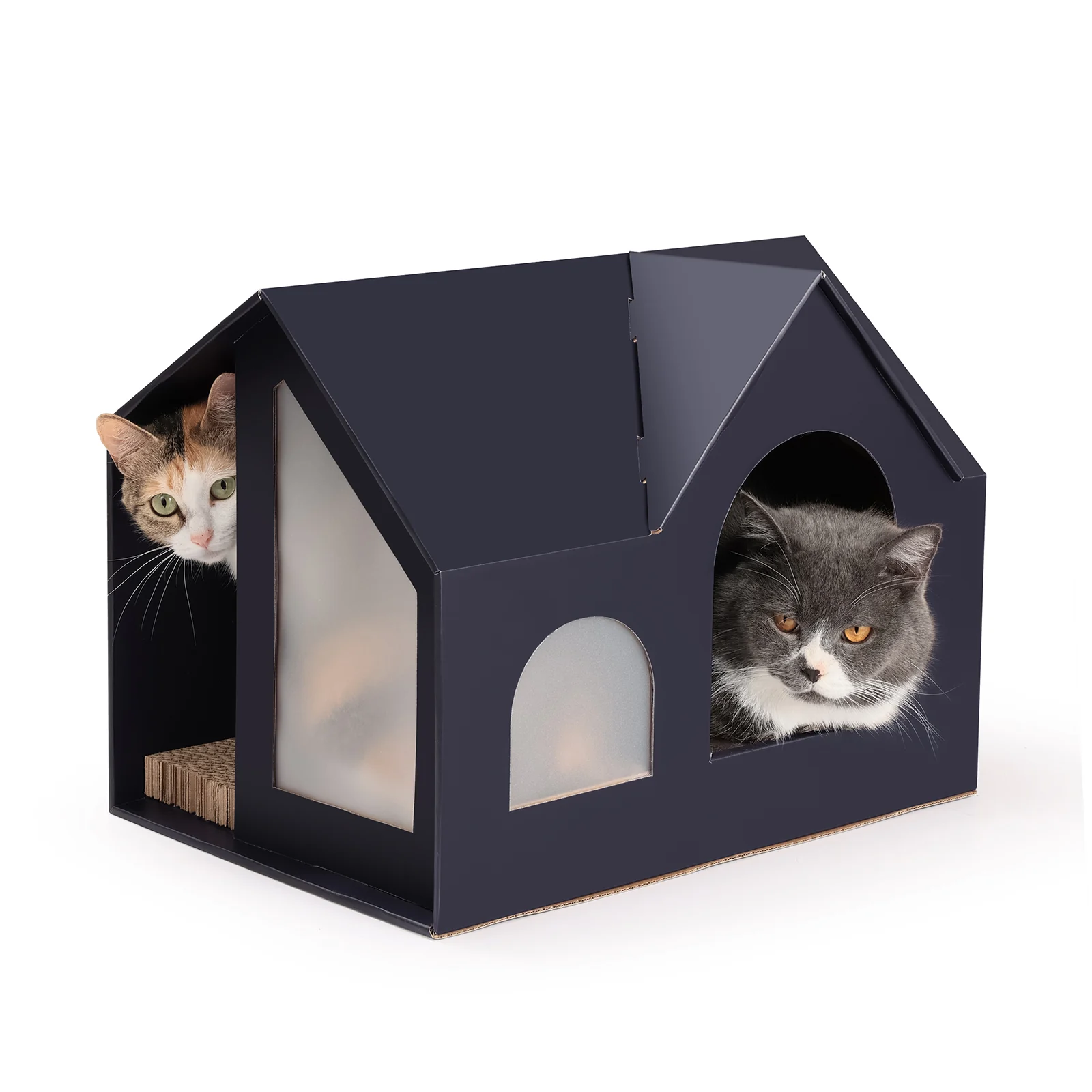 villa cat house corrugated cardboard cat house view 07 01