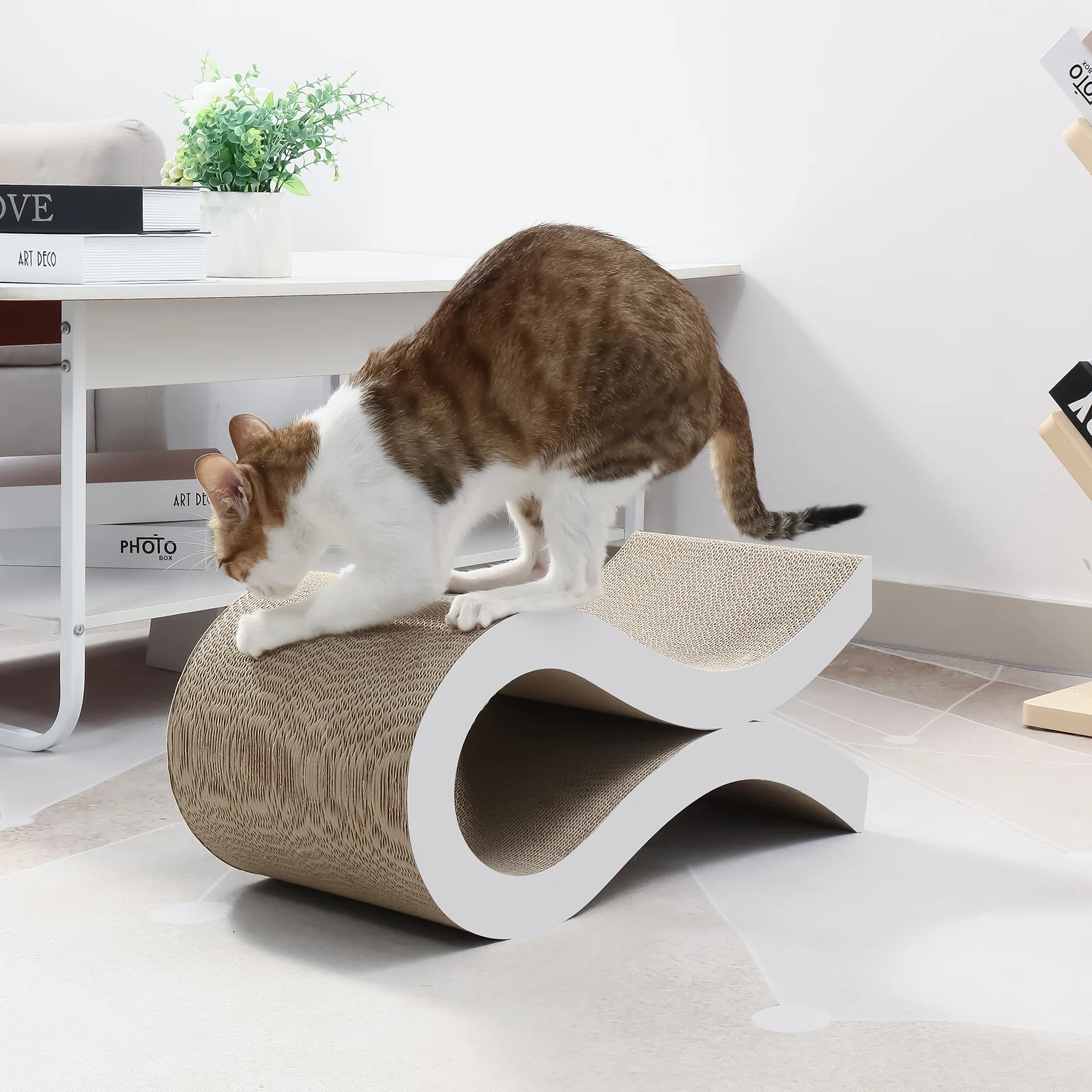 flying fish cat bed corrugated cardboard cat bed view 02 01