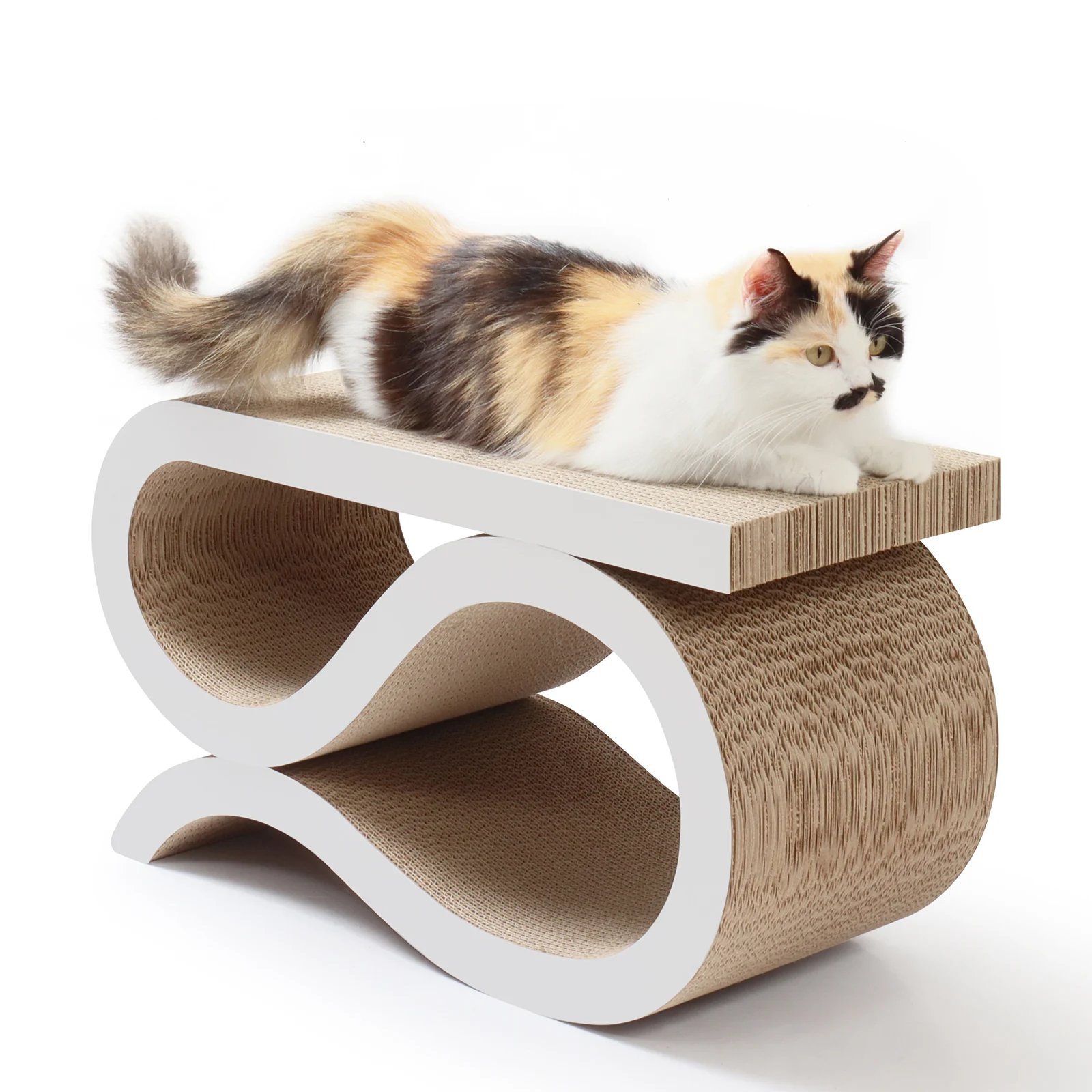 curved cat bed corrugated cardboard cat bed view 08 01