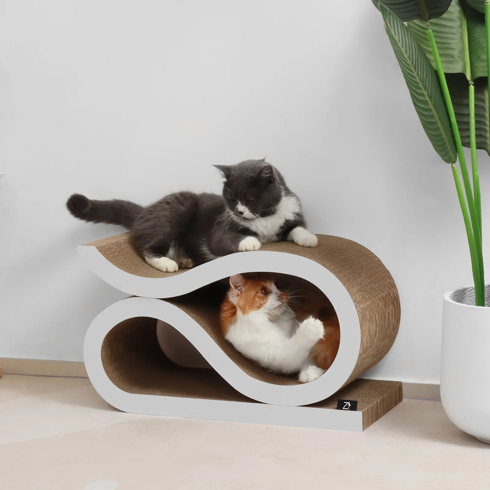 curved cat bed corrugated cardboard cat bed view 10 01