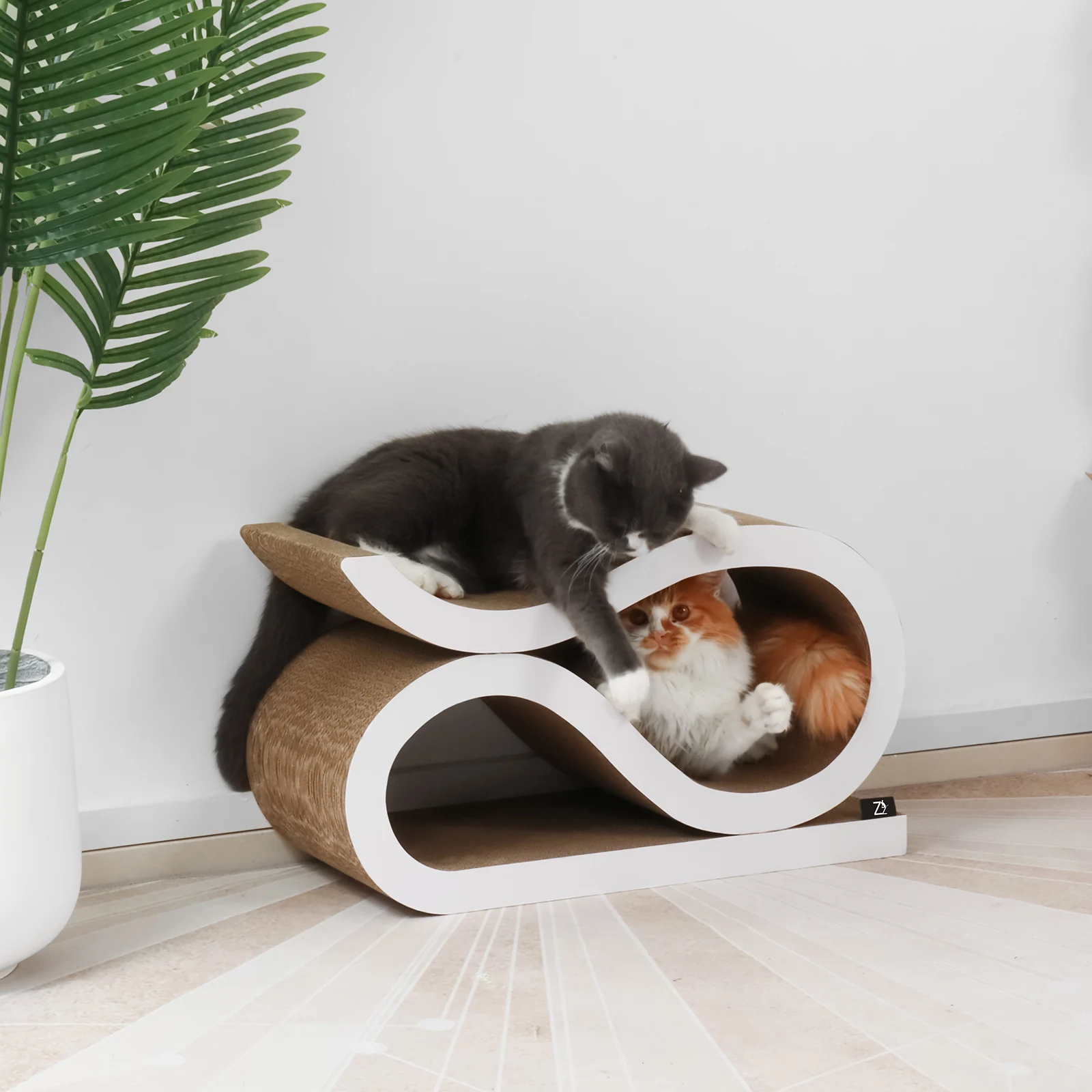 curved cat bed corrugated cardboard cat bed view 12 01