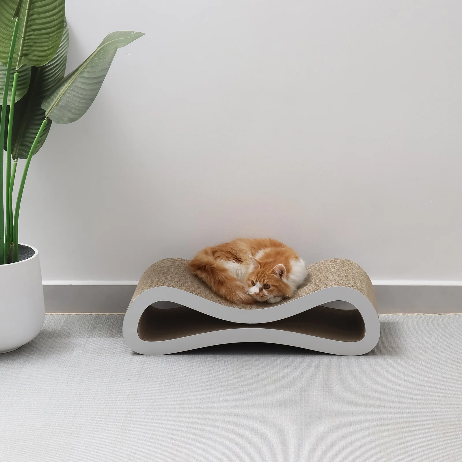 b shaped cat bed corrugated cardboard cat bed view 10 01