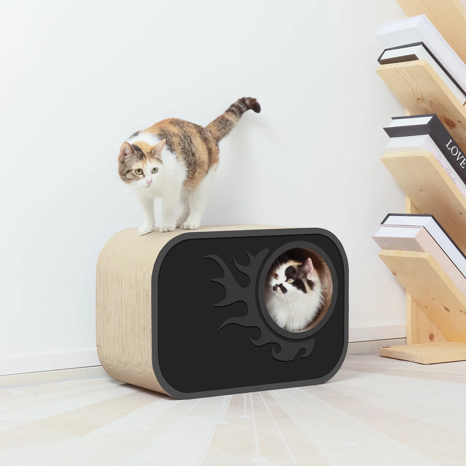 rectangle cat house corrugated cardboard cat house view 10 01