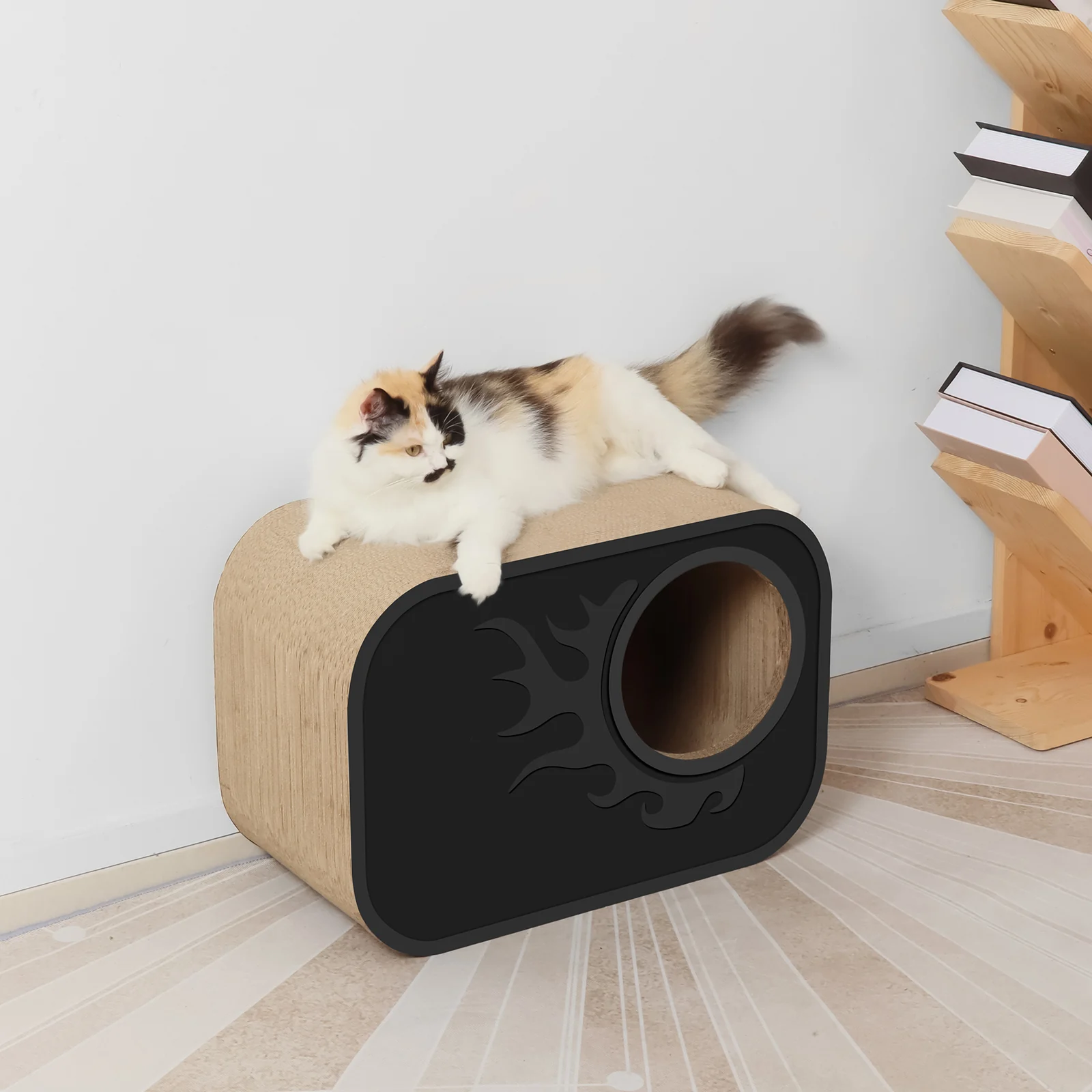 rectangle cat house corrugated cardboard cat house view 15 01