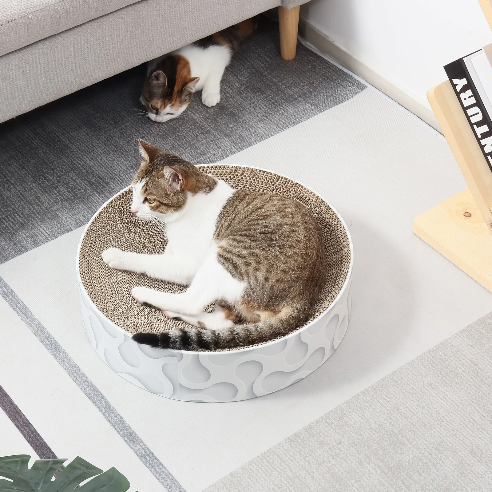 round cat bed corrugated cardboard cat bed view 01 01