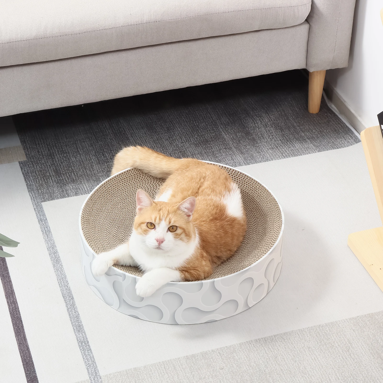 round cat bed corrugated cardboard cat bed view 02 01