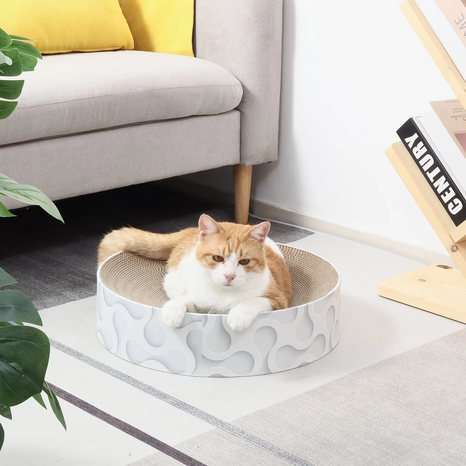 round cat bed corrugated cardboard cat bed view 03 01