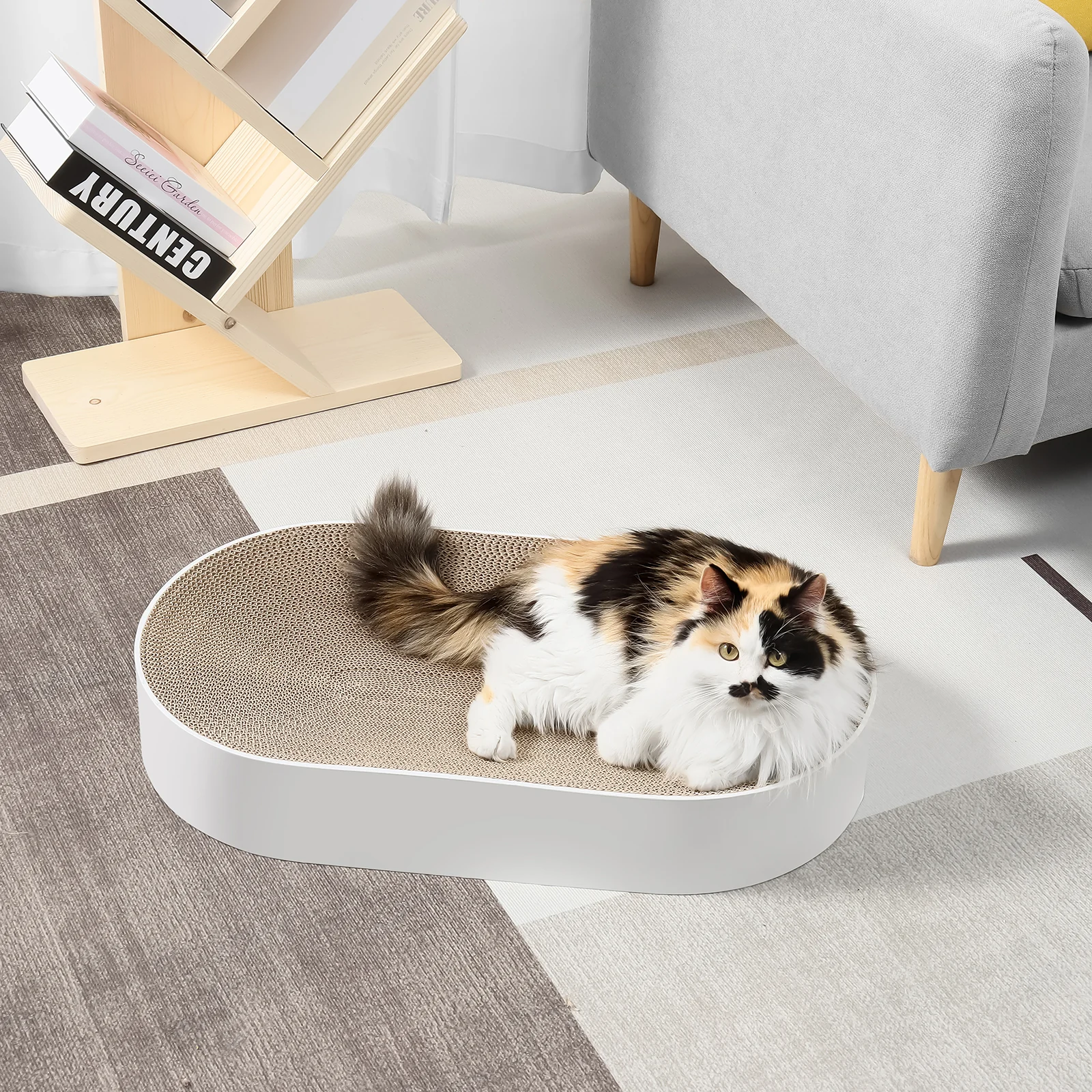 KN16 Football Field Corrugated Cardboard Cat Bed and Scratcher for Cats