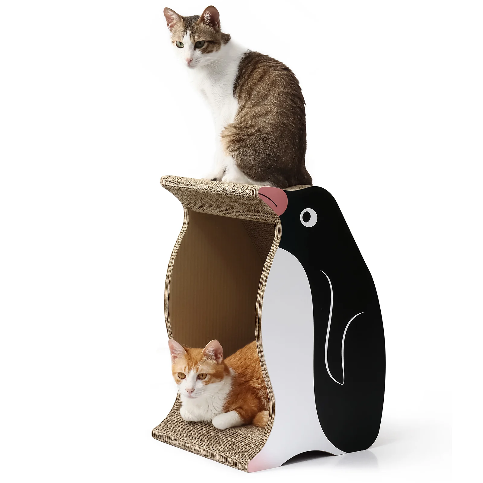 penguin cat house corrugated cardboard cat house view 03 01