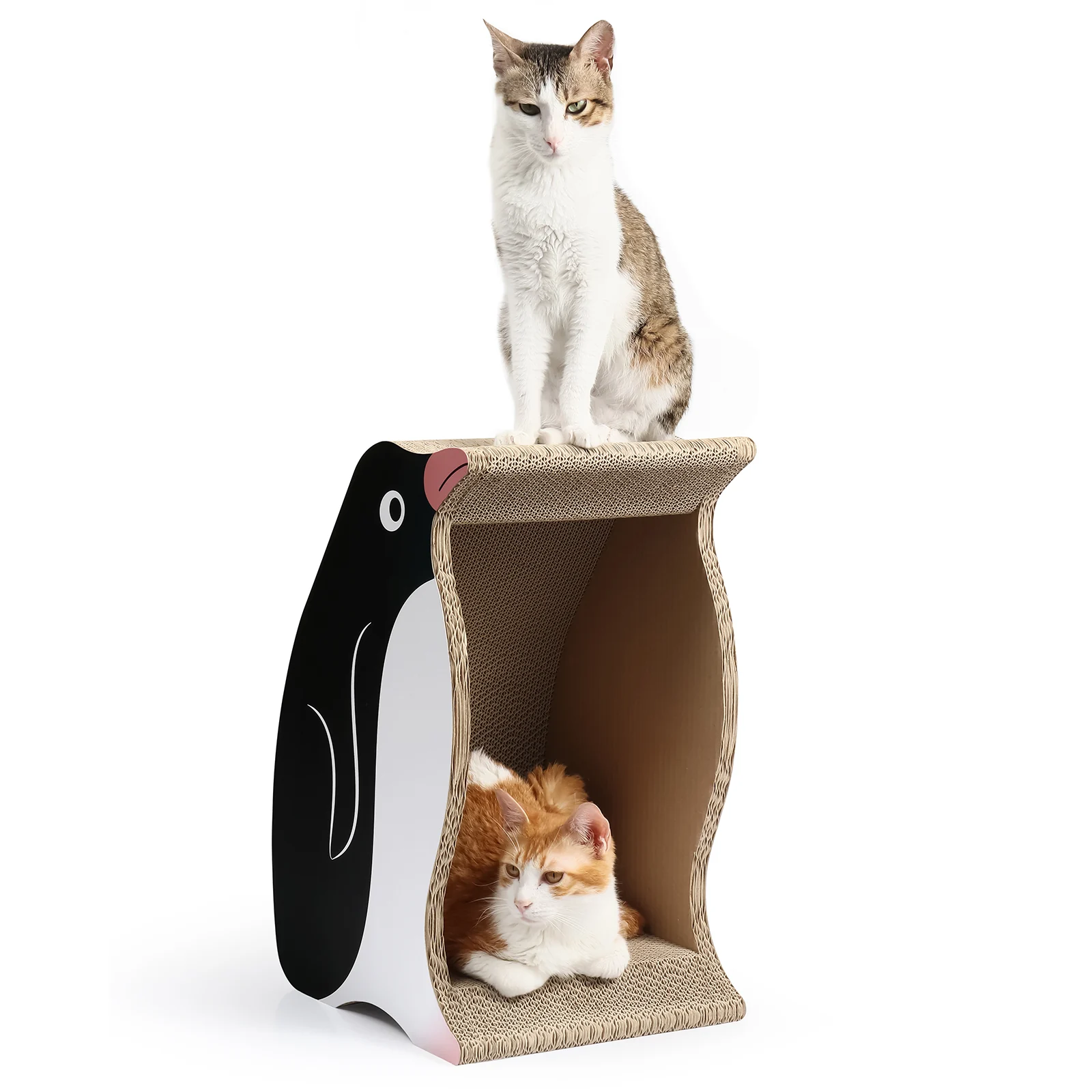 penguin cat house corrugated cardboard cat house view 04 01