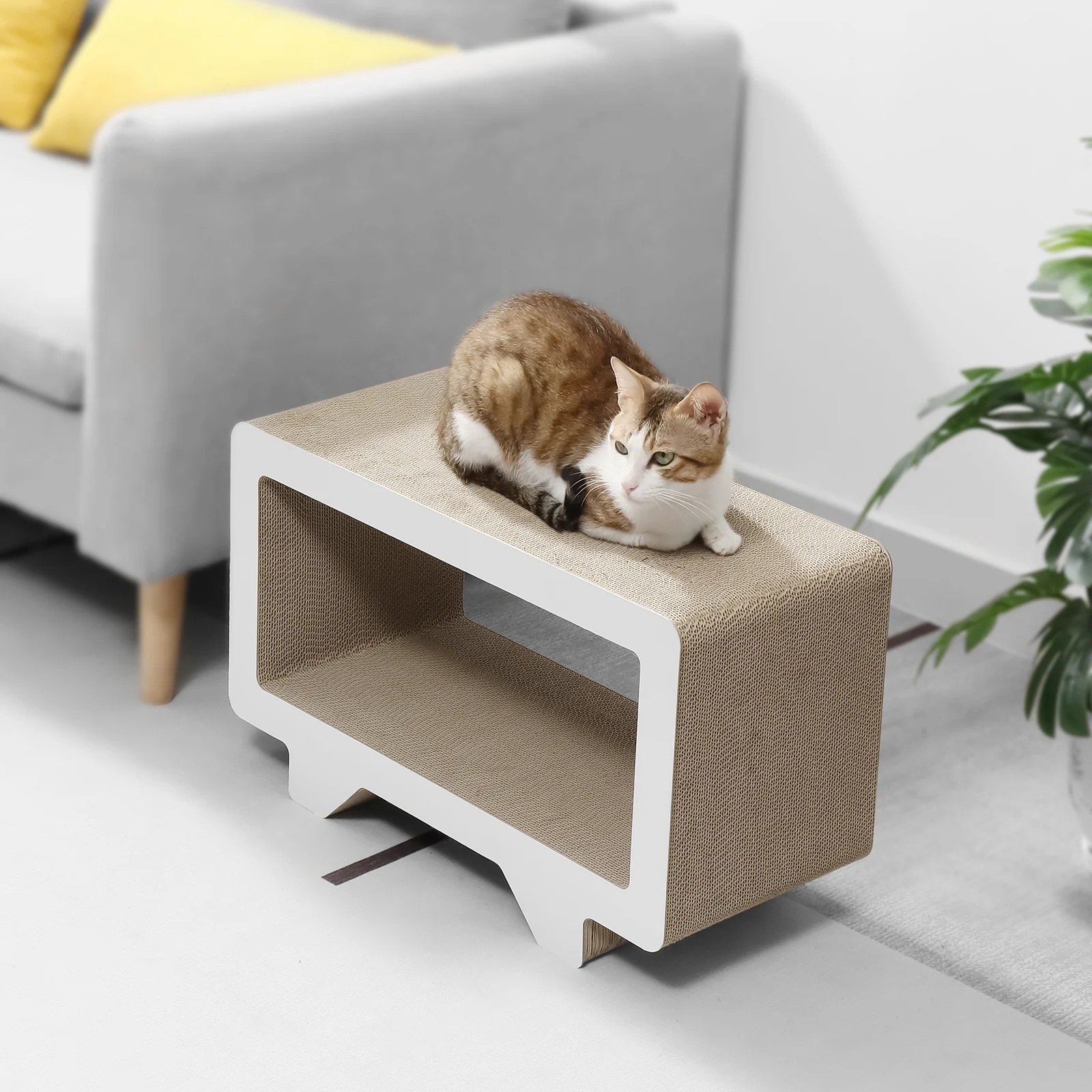 tv frame cat scratcher corrugated cardboard cat scratcher view 03 01