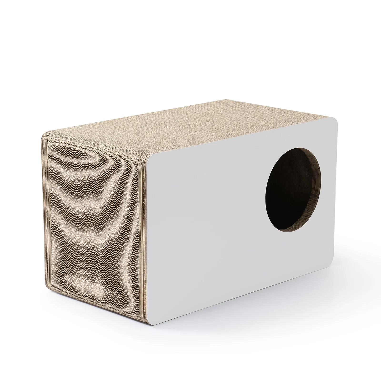 square cat house corrugated cardboard cat house view 05 01