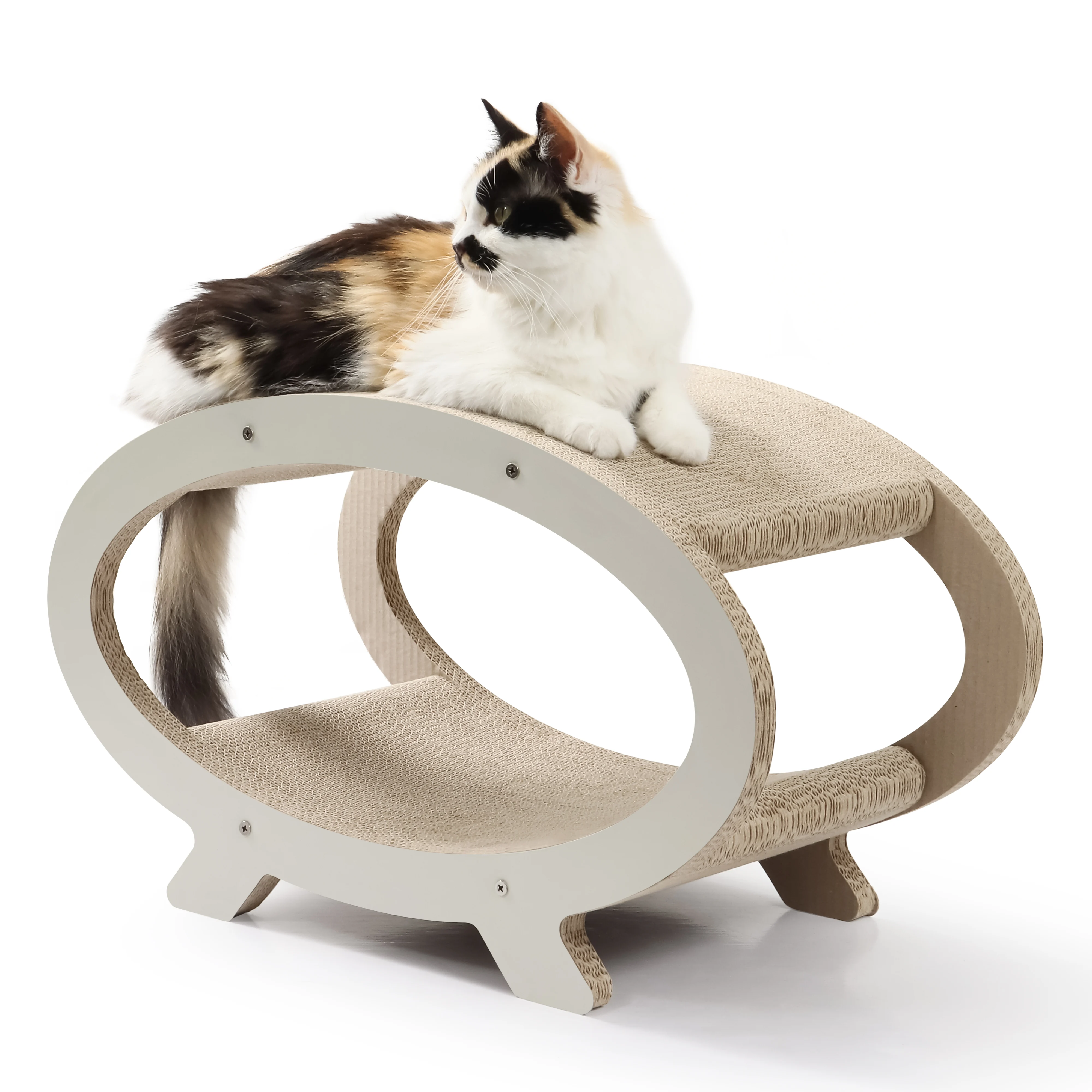 oval cat house corrugated cardboard cat house view 07 01