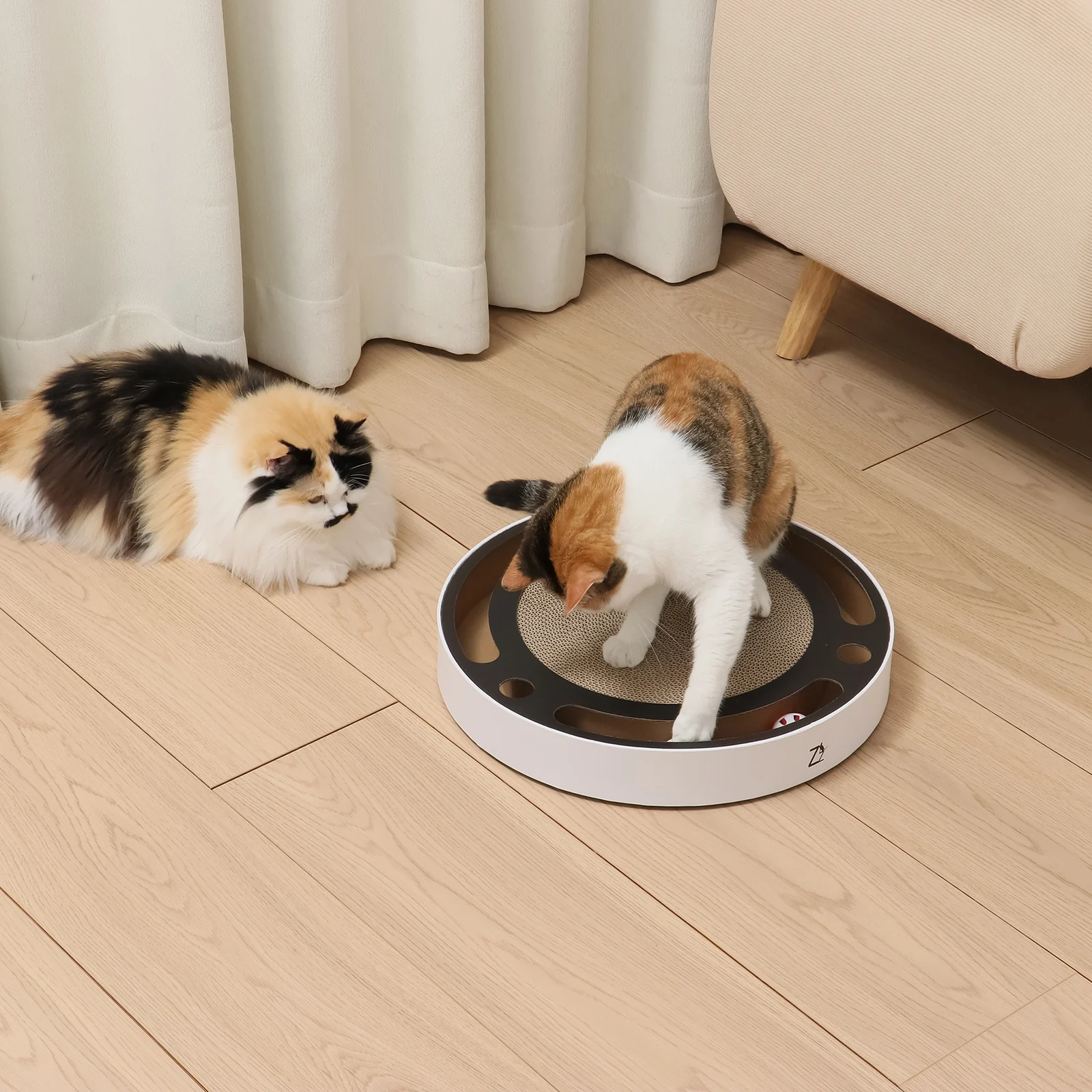 round ball track scratcher interactive corrugated cardboard cat scratcher view 08 01