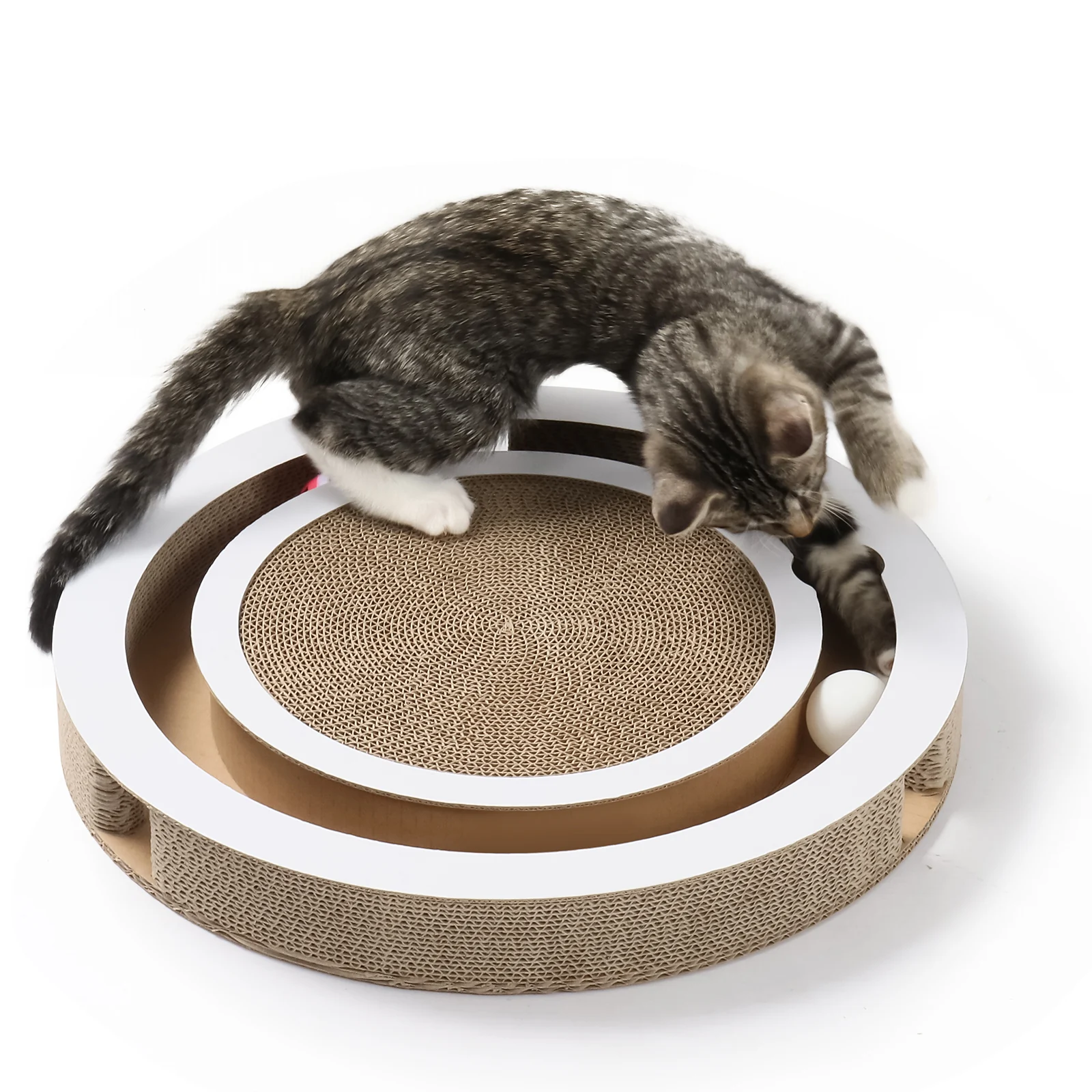 round interactive scratcher interactive corrugated cardboard cat scratcher view 05 01