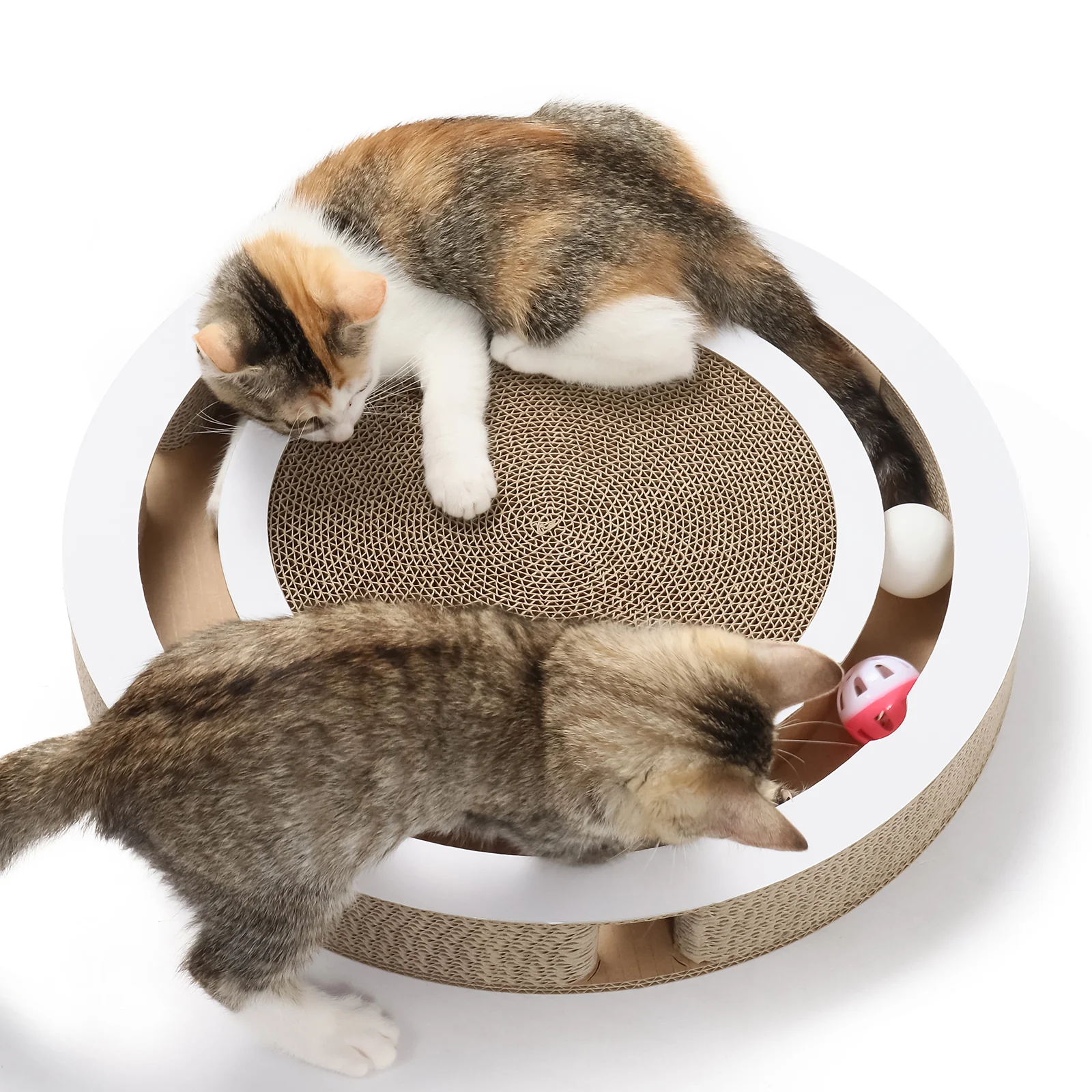 round interactive scratcher interactive corrugated cardboard cat scratcher view 07 01