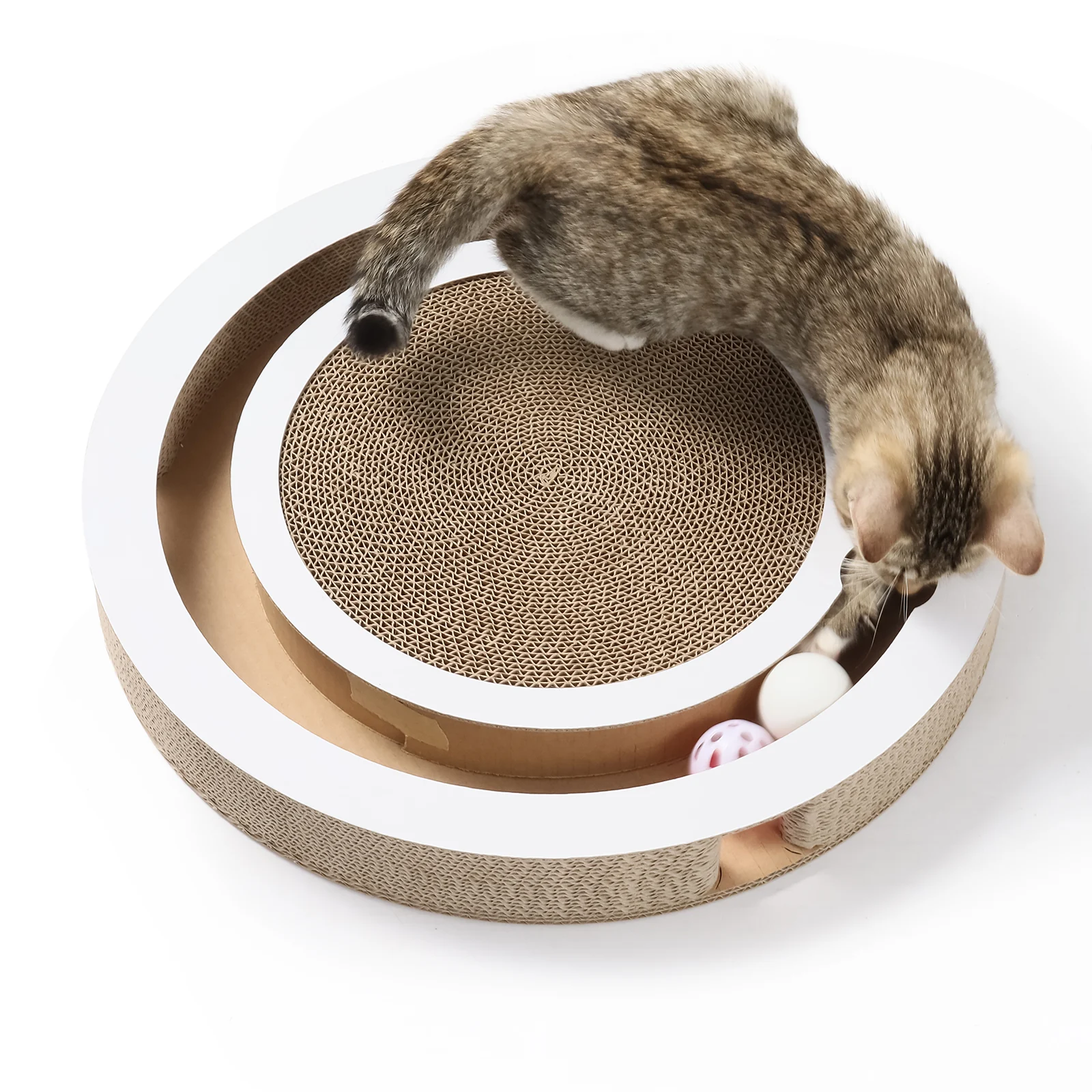 round interactive scratcher interactive corrugated cardboard cat scratcher view 08 01