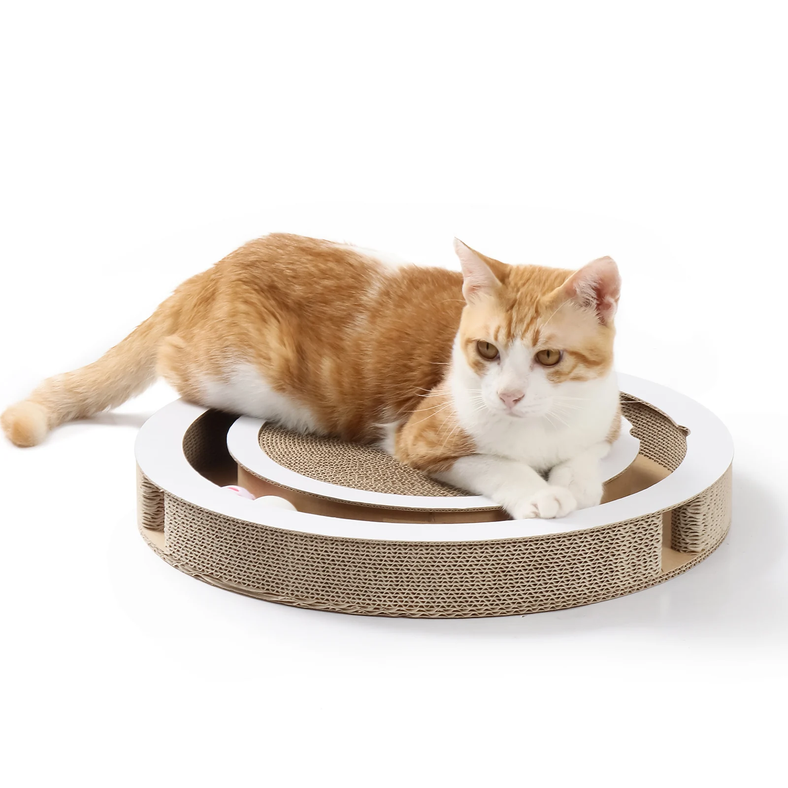 round interactive scratcher interactive corrugated cardboard cat scratcher view 09 01