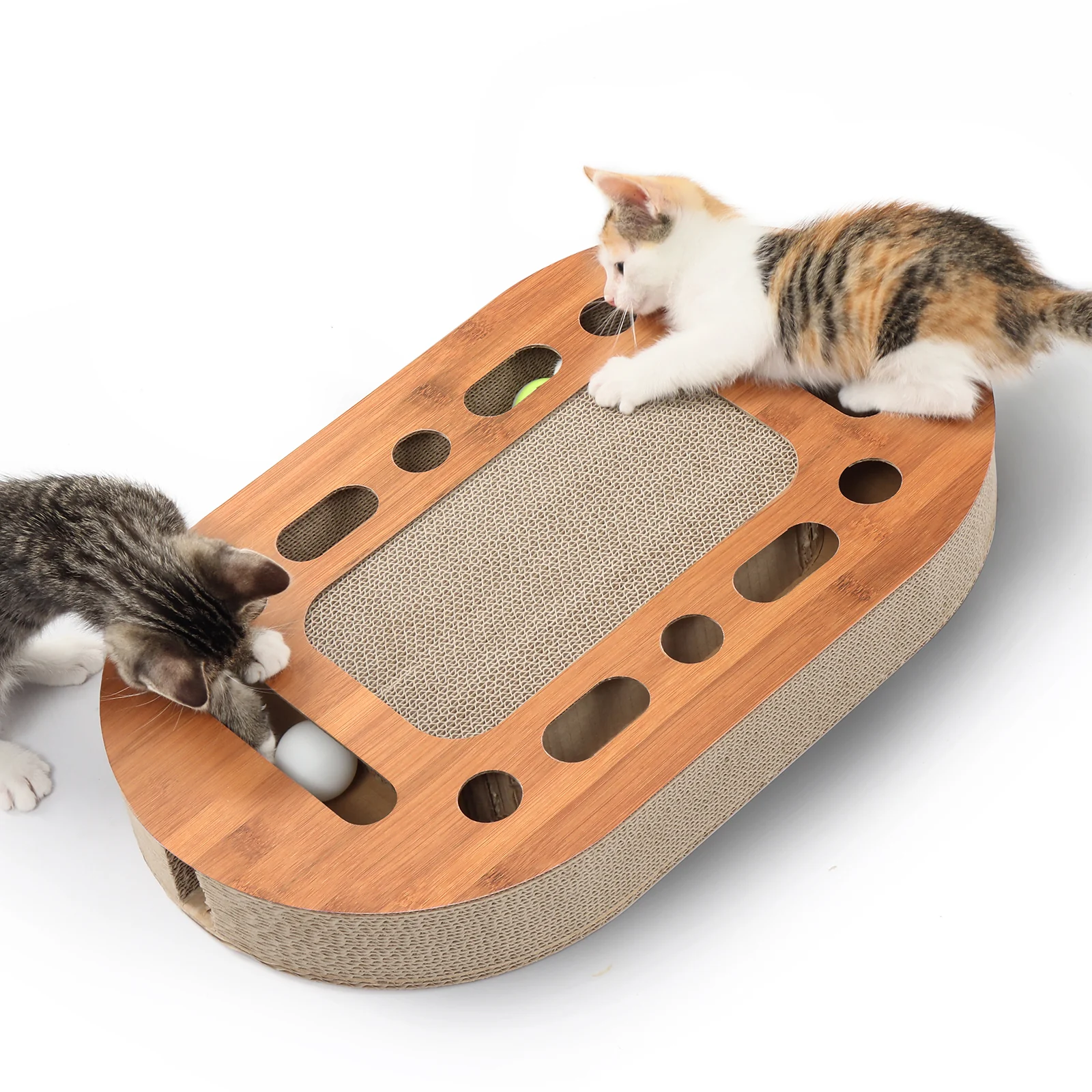 oval interactive scratcher interactive corrugated cardboard cat scratcher view 08 01